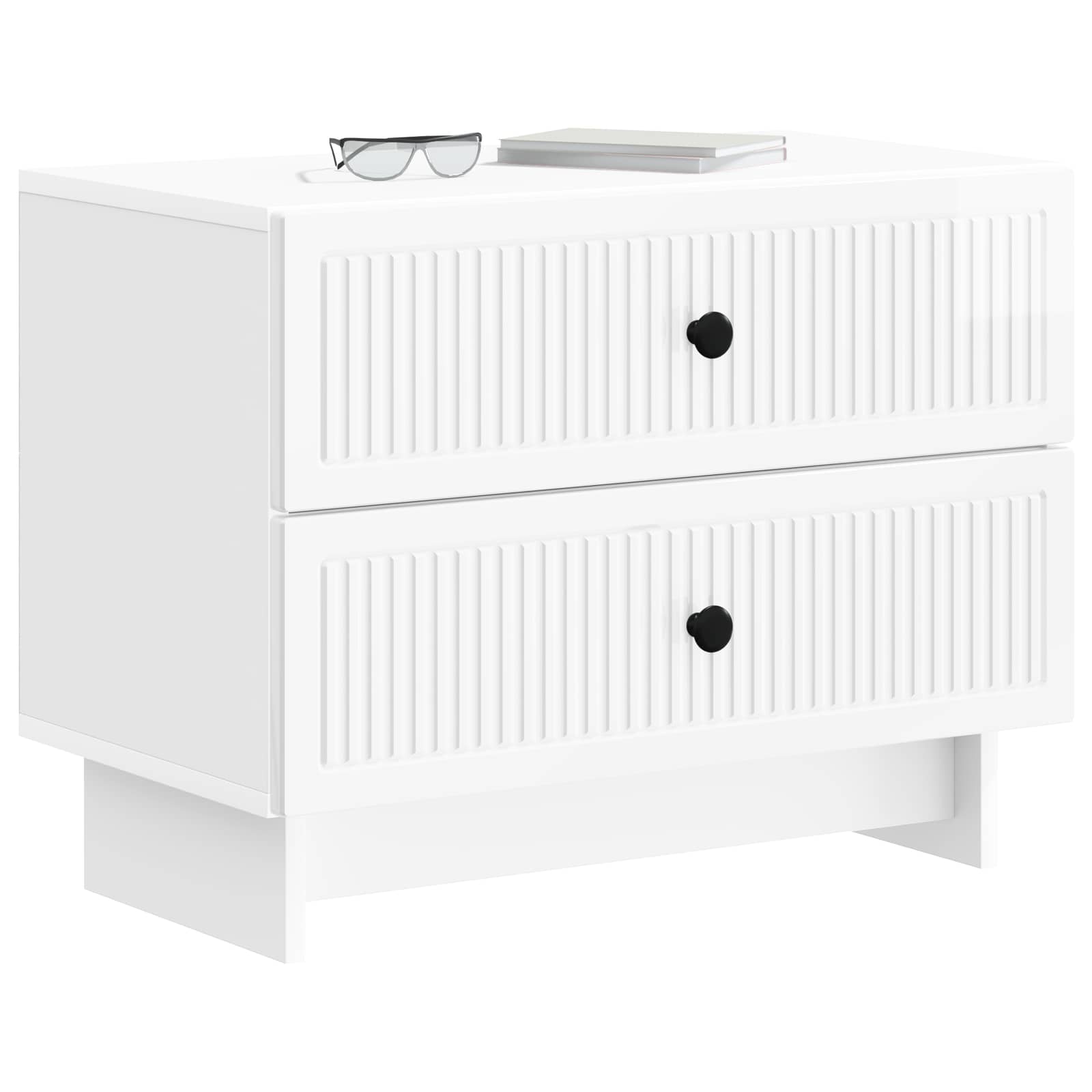 Cabinet de chevet Blanc brillant 62 x 34,5 x 47,5 cm - XIOS