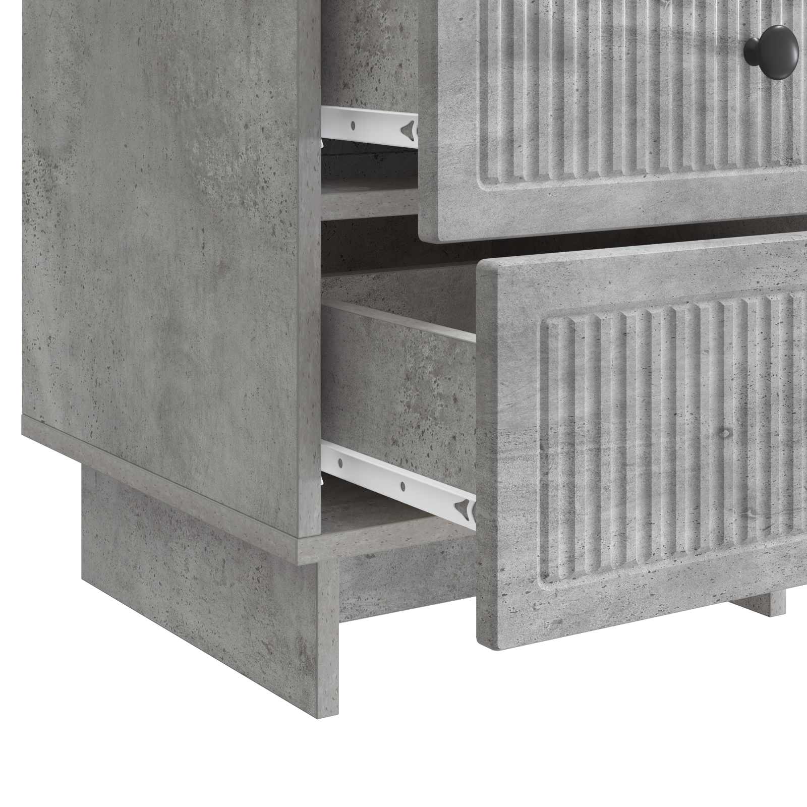 Cabinet de chevet avec tiroir Gris béton 43 x 41 x 66,5 cm - XIOS