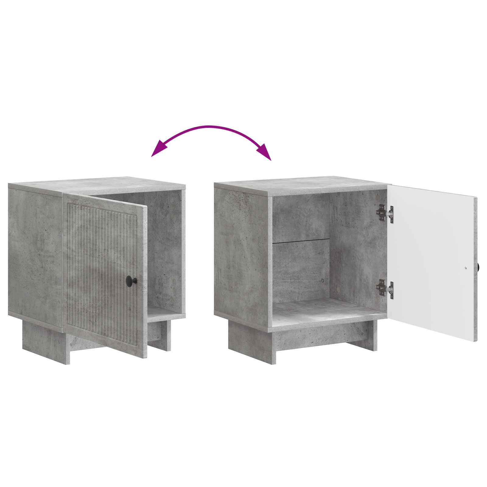 Cabinet de chevet 2 pcs Gris béton 43 x 34,5 x 50 cm - XIOS