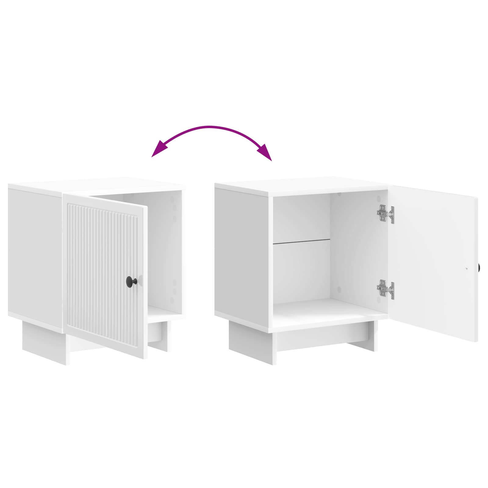 Cabinet de chevet 2 pcs Blanc brillant 43 x 34,5 x 50 cm - XIOS