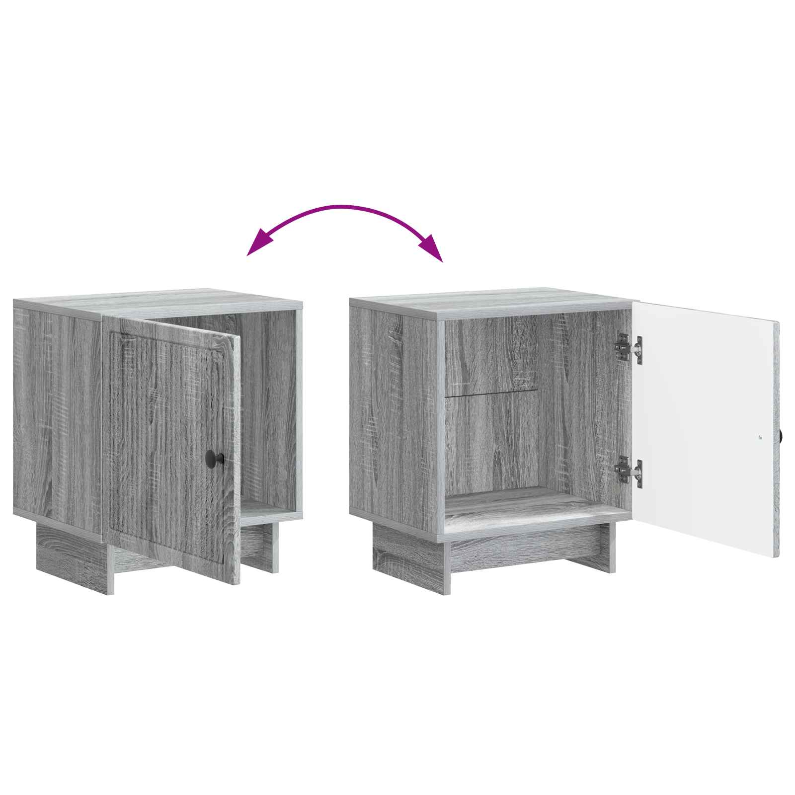 Cabinet de chevet Sonoma gris 43 x 34,5 x 50 cm - XIOS