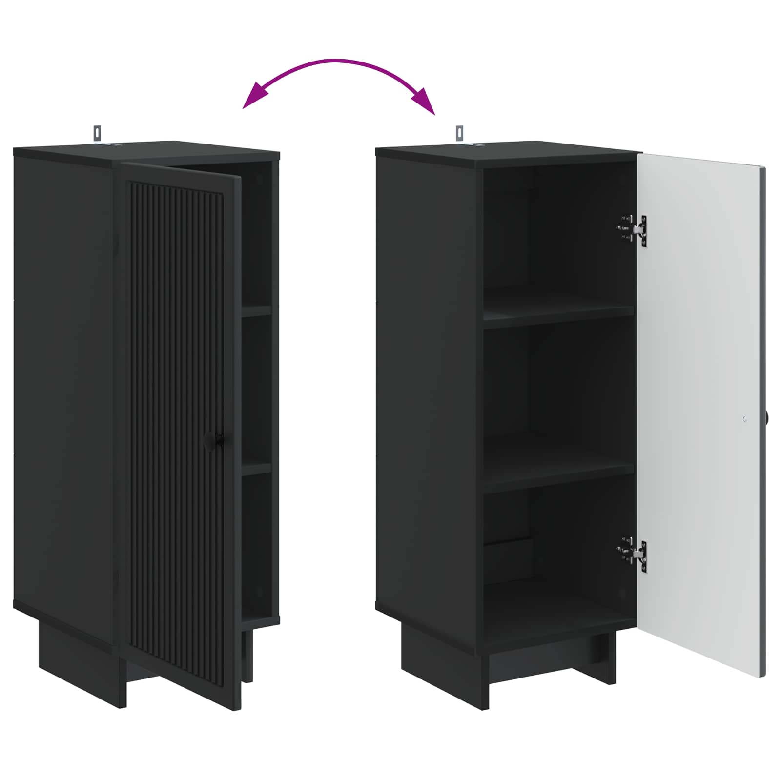 Armoire Noir 33 x 34,5 x 90 cm Bois d’ingénierie - XIOS