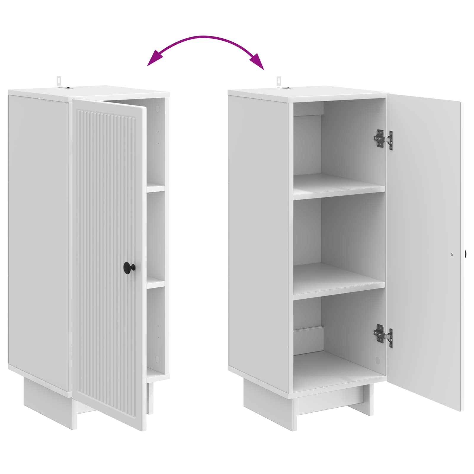 Armoire Blanc Brillant 33 x 34,5 x 90 cm Bois d’ingénierie - XIOS