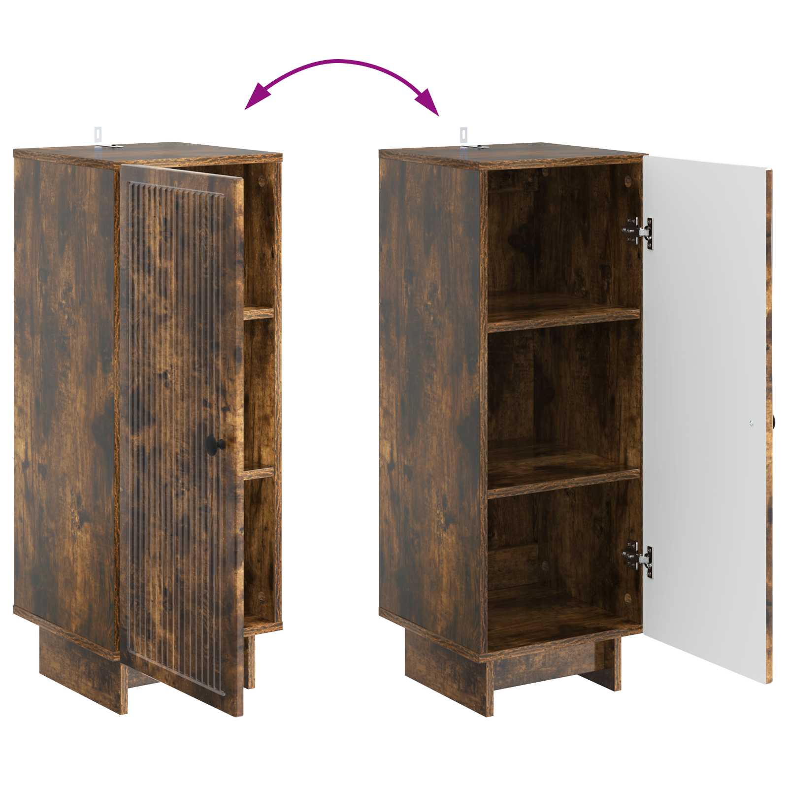 Armoire Chêne Fumé 33 x 34,5 x 90 cm Bois d’ingénierie - XIOS