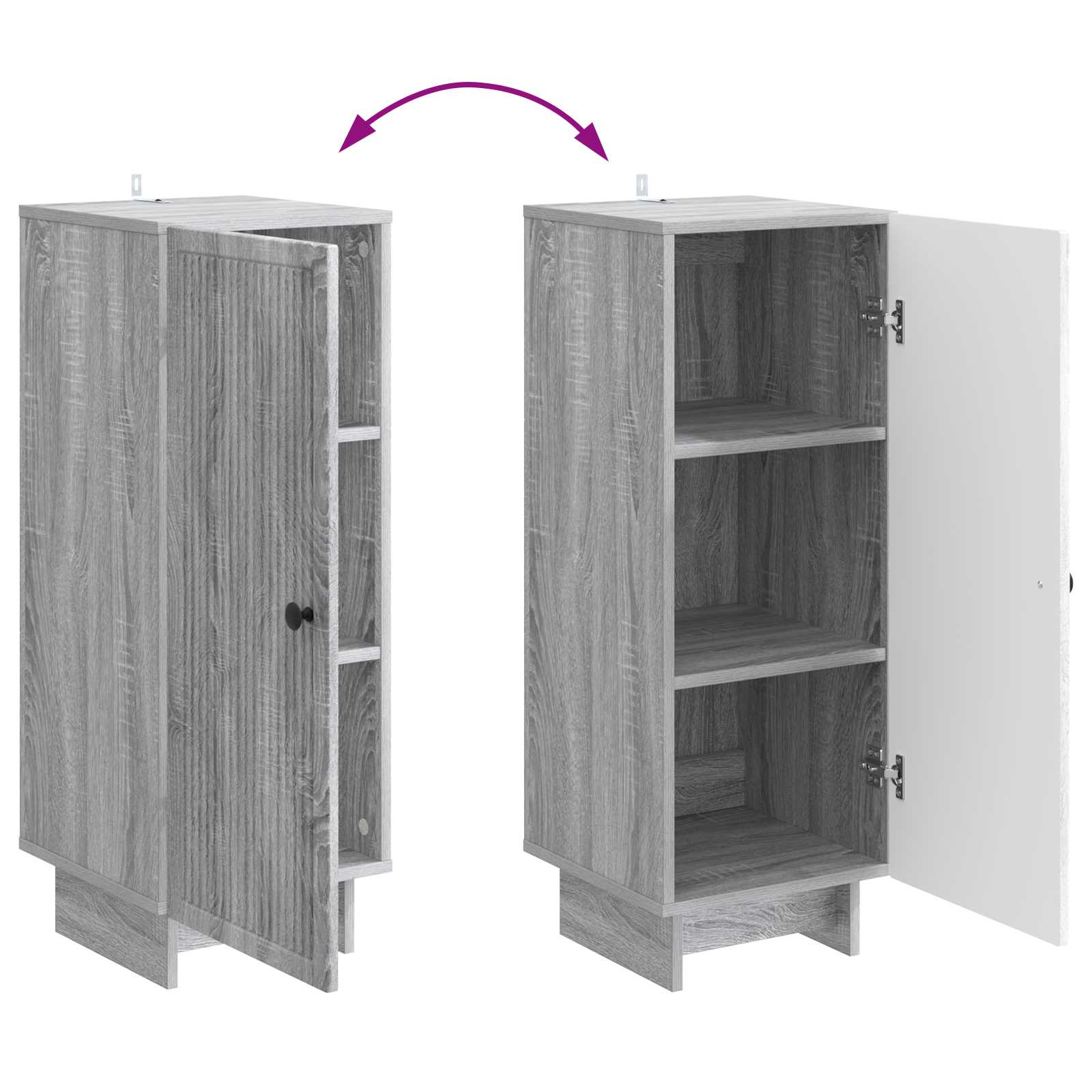 Armoire Gris Sonoma 33 x 34,5 x 90 cm Bois d’ingénierie - XIOS