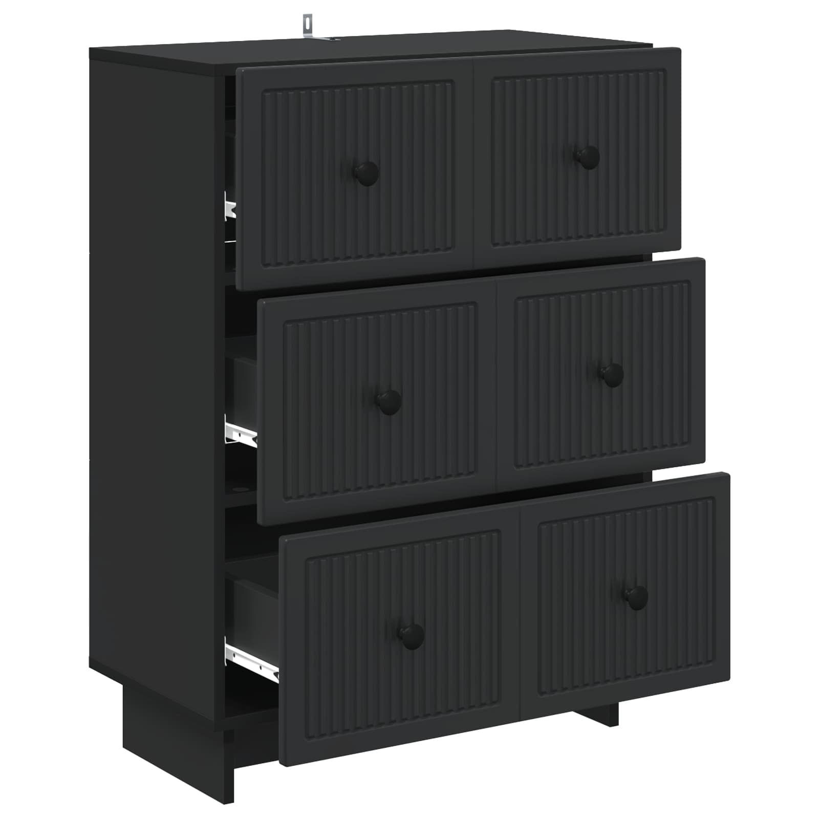 Armoire à tiroirs Noir 66 x 34,5 x 90 cm Bois d'ingénierie - XIOS