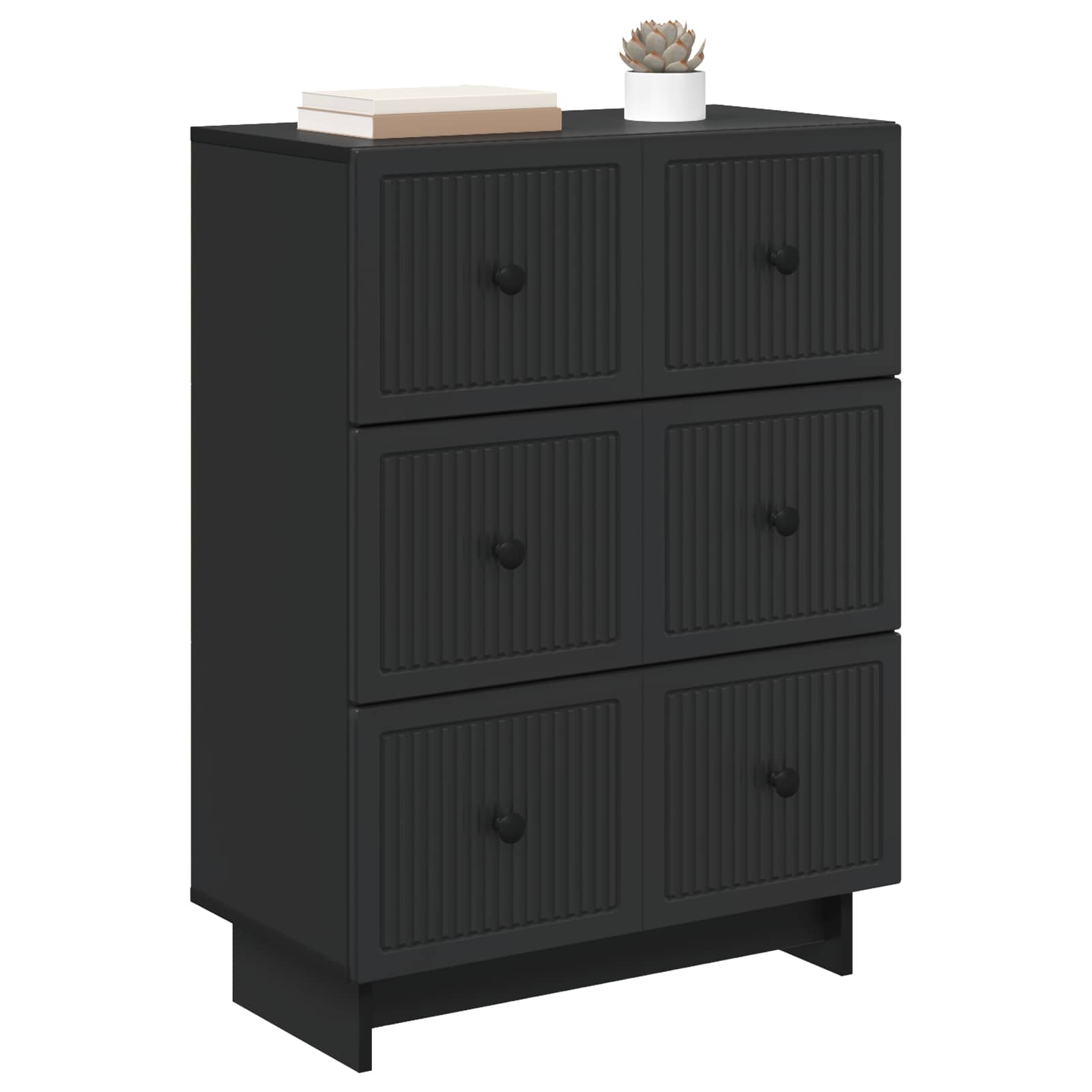 Armoire à tiroirs Noir 66 x 34,5 x 90 cm Bois d'ingénierie - XIOS