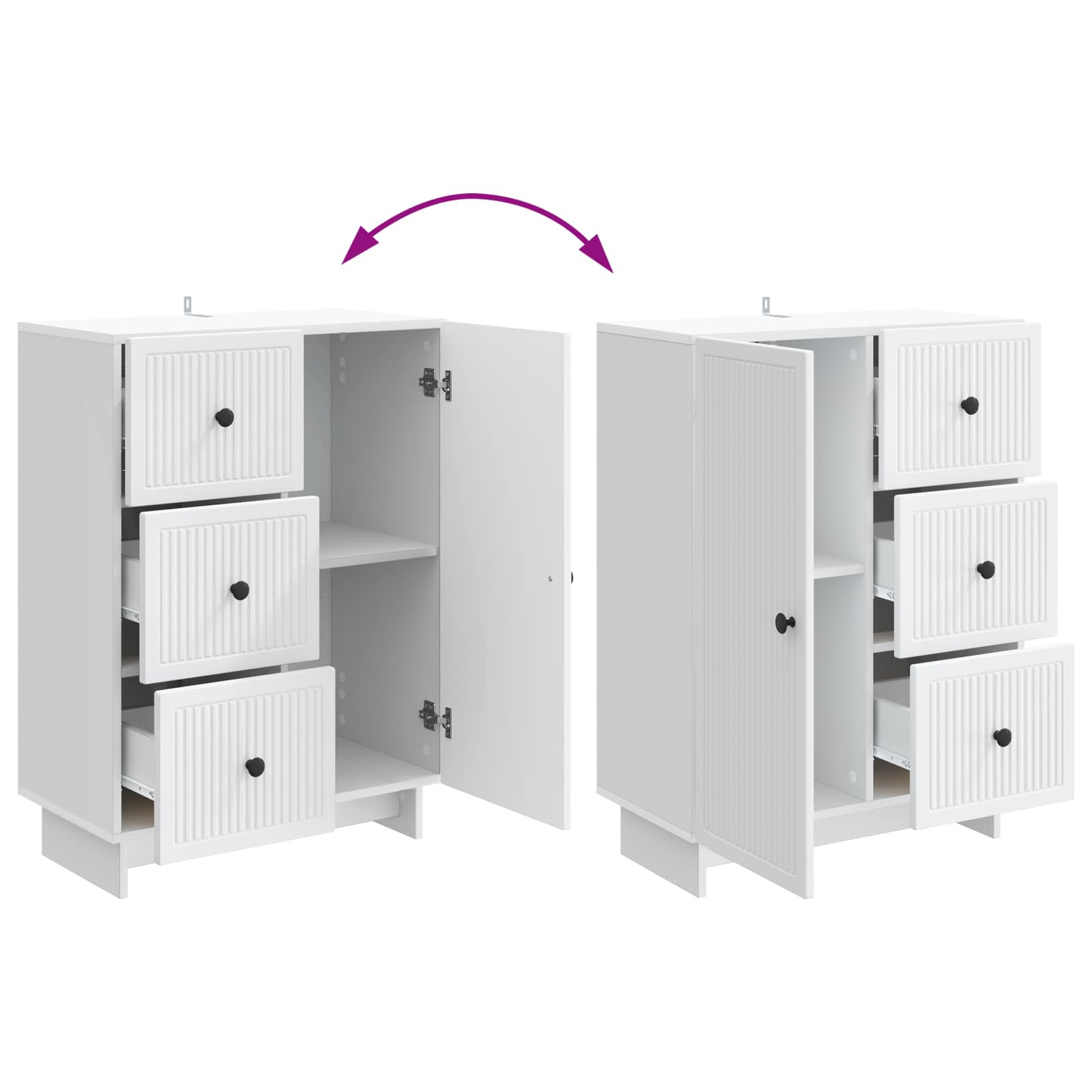 Buffet avec tiroir Blanc 66 x 34,5 x 90 cm Bois d'ingénierie - XIOS