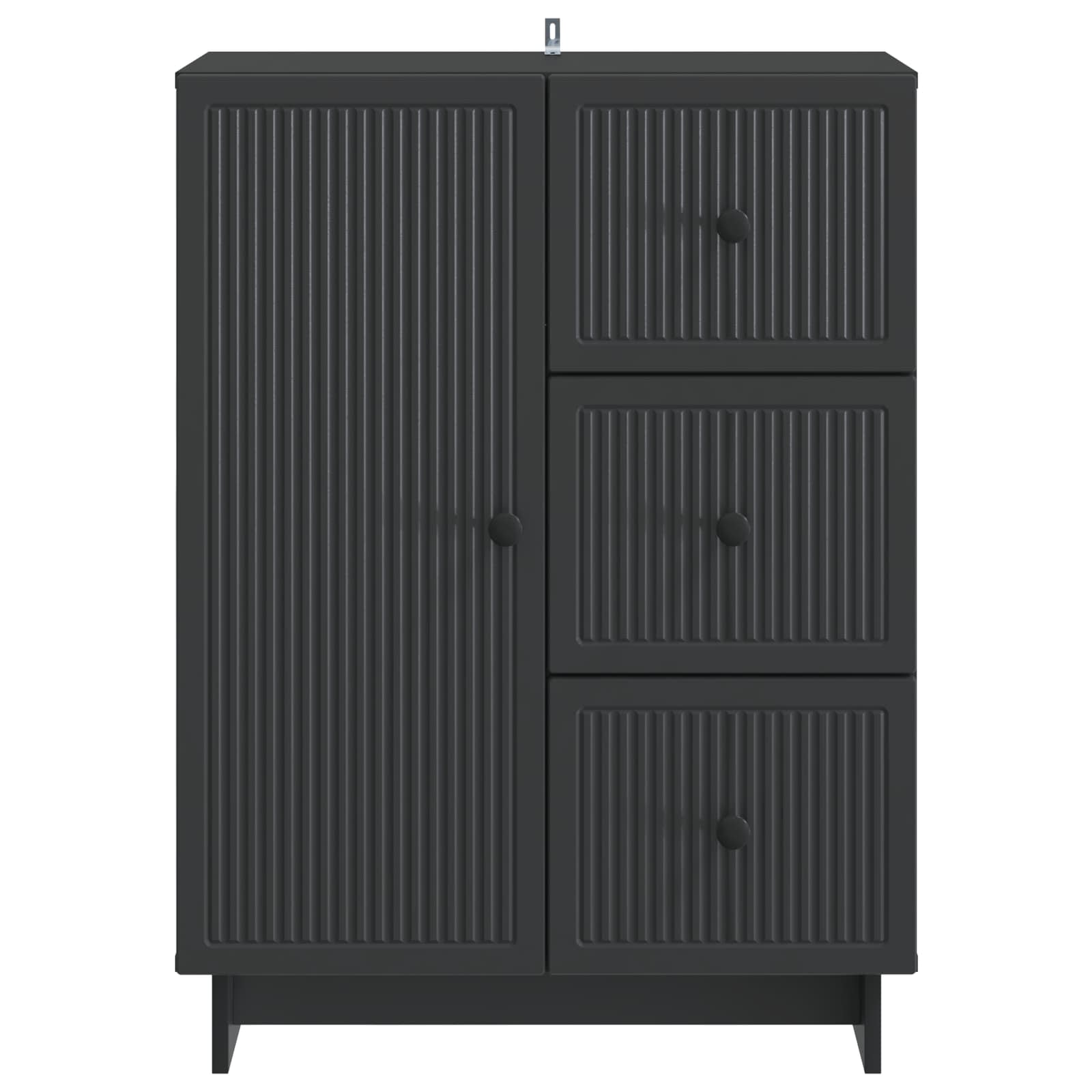 Buffet avec tiroir Noir 66 x 34,5 x 90 cm Bois d'ingénierie - XIOS