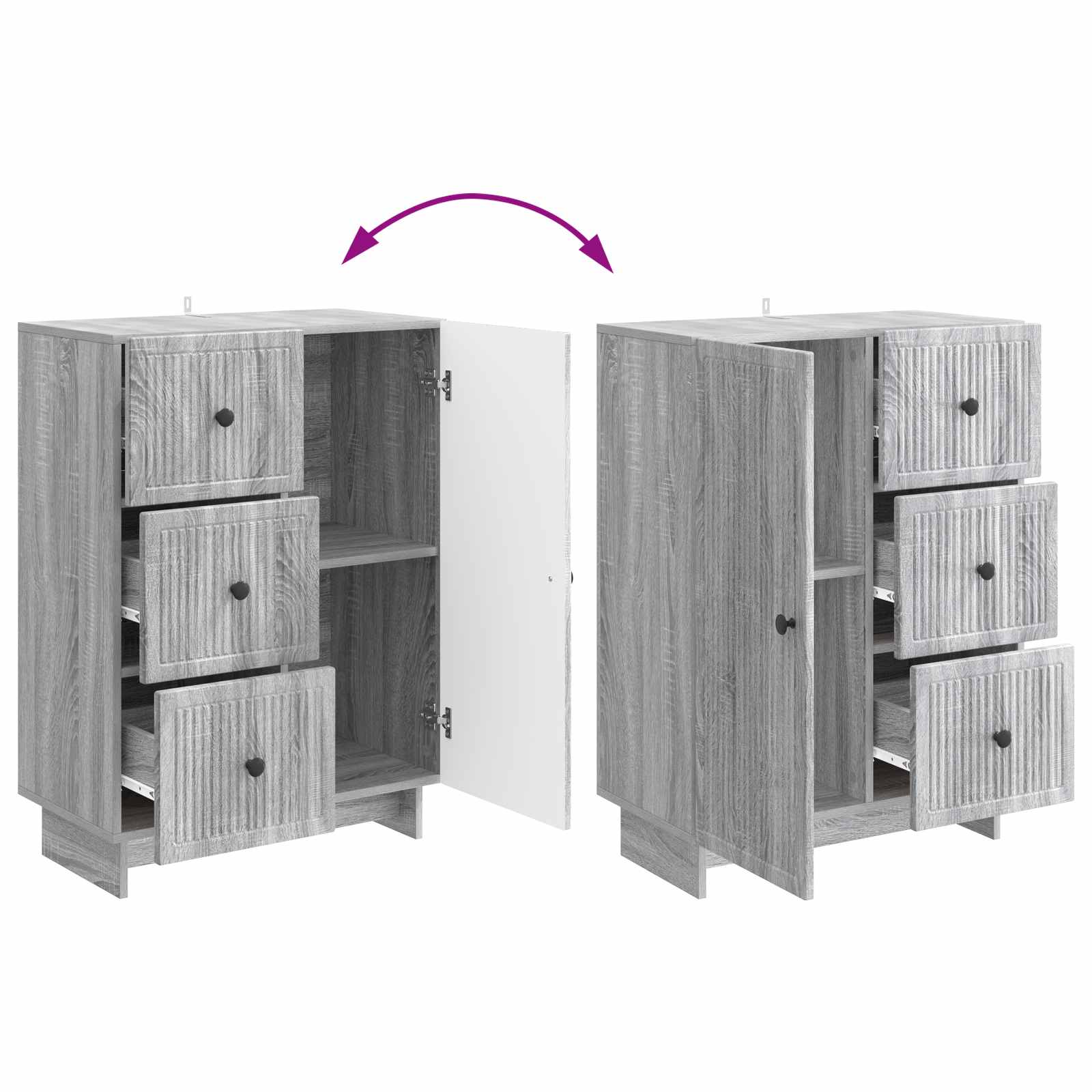 Buffet Sonoma gris 66 x 34,5 x 90 cm Bois d'ingénierie - XIOS