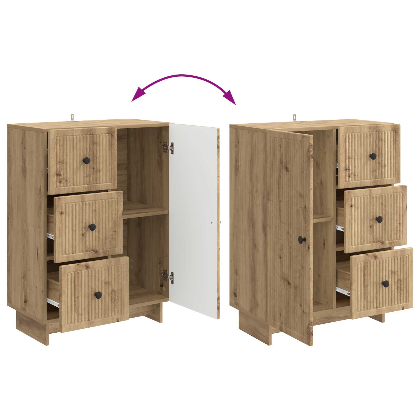 Buffet Chêne artisanal 66 x 34,5 x 90 cm Bois d'ingénierie - XIOS