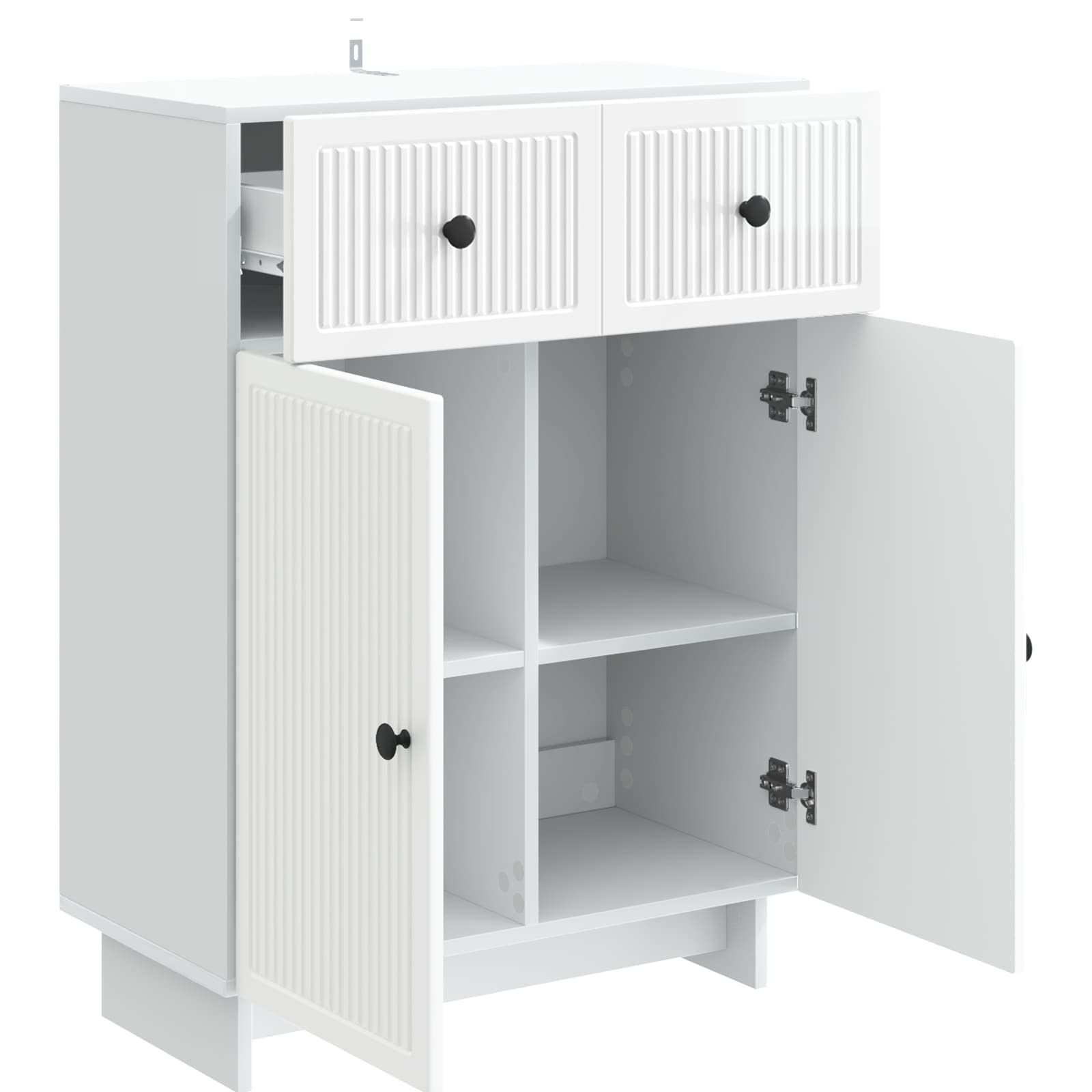Buffet Blanc brillant 66 x 34,5 x 90 cm Bois d'ingénierie - XIOS