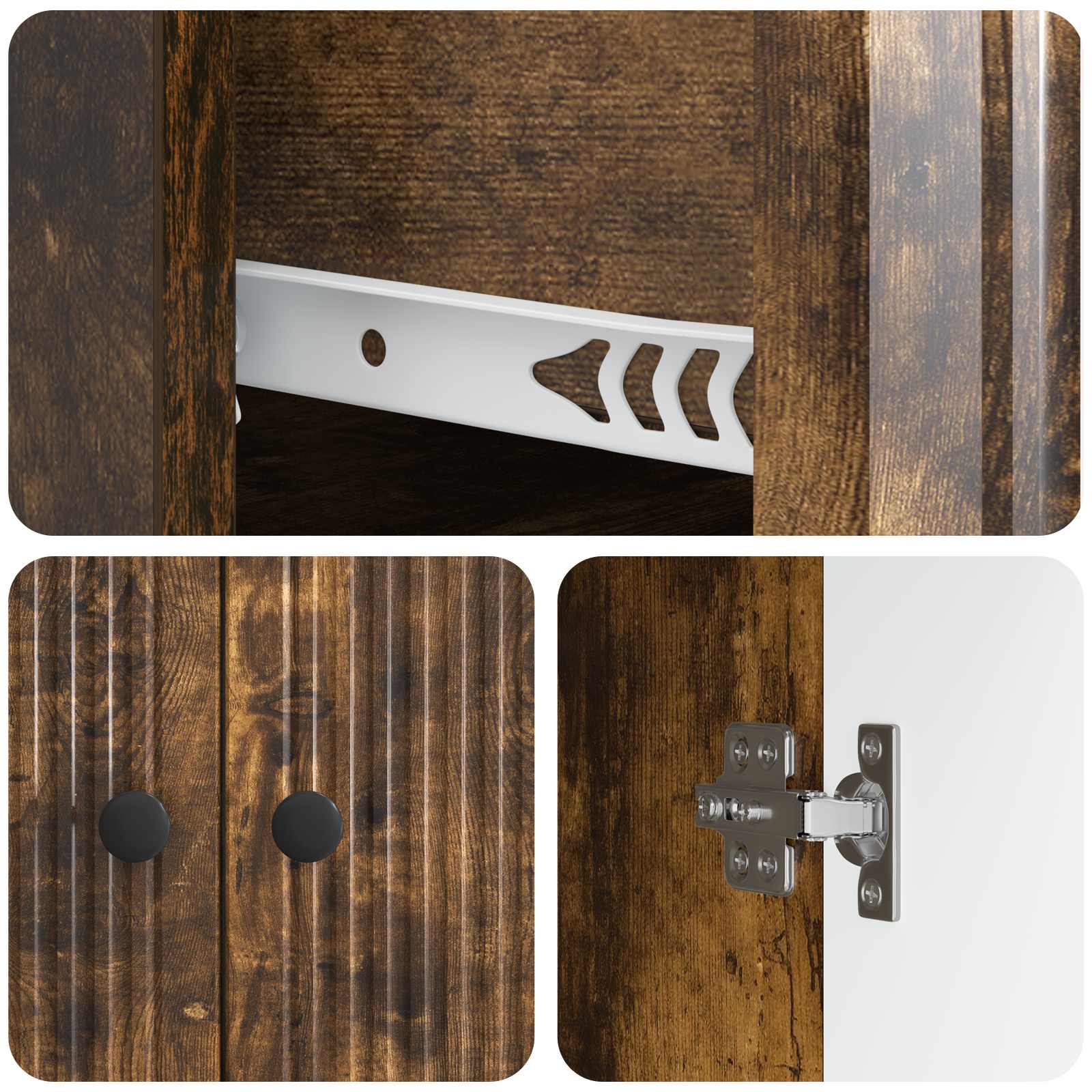 Buffet Chêne fumé 66 x 34,5 x 90 cm Bois d'ingénierie - XIOS