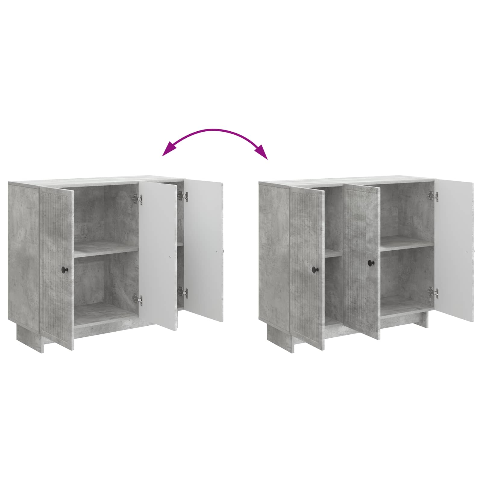Buffet Gris béton 89 x 34,5 x 80 cm Bois d'ingénierie - XIOS
