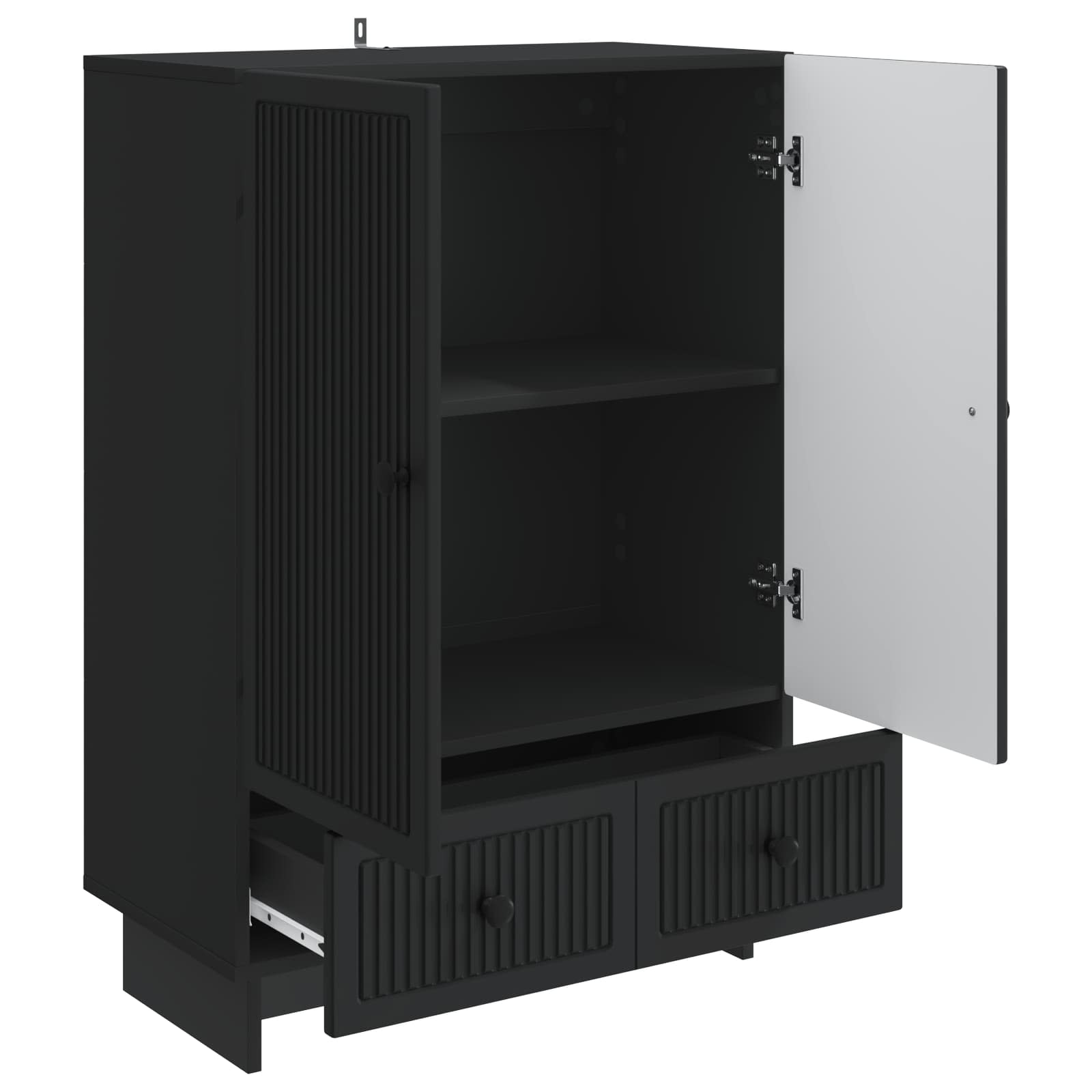 Buffet Noir 66 x 34,5 x 95 cm Bois d’ingénierie - XIOS