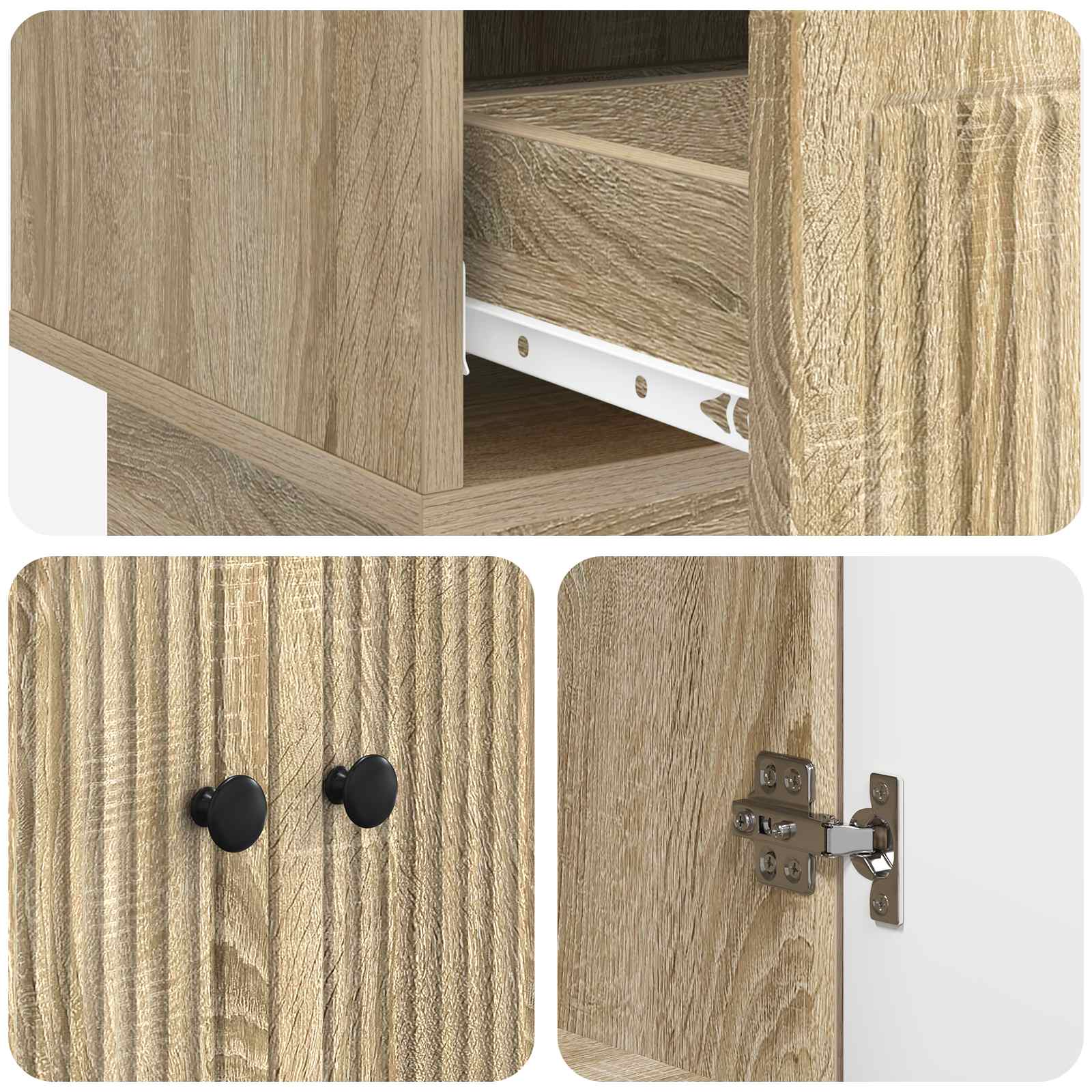 Buffet Chêne Sonoma 66 x 34,5 x 95 cm Bois d’ingénierie - XIOS