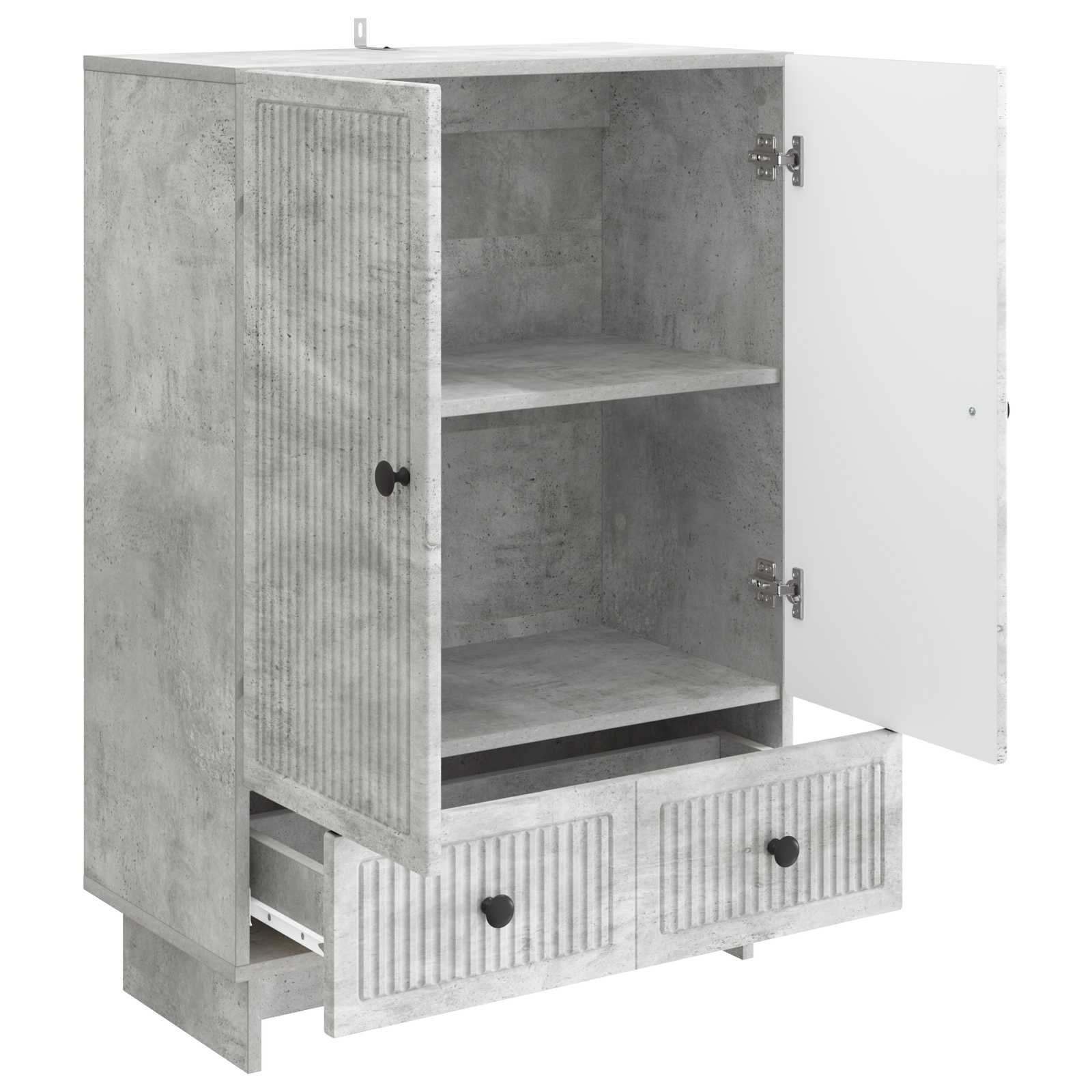 Buffet Gris Béton 66 x 34,5 x 95 cm Bois d’ingénierie - XIOS
