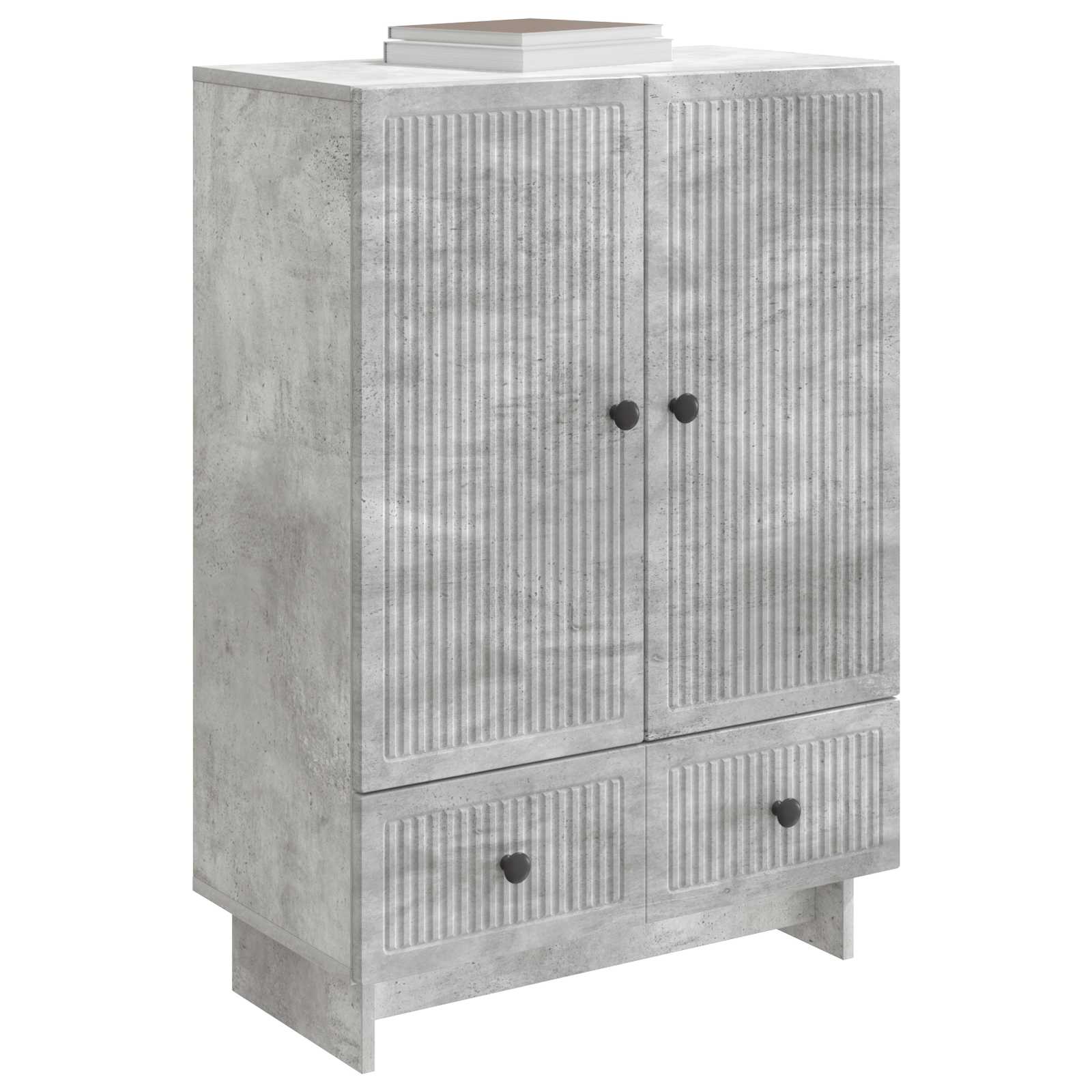 Buffet Gris Béton 66 x 34,5 x 95 cm Bois d’ingénierie - XIOS
