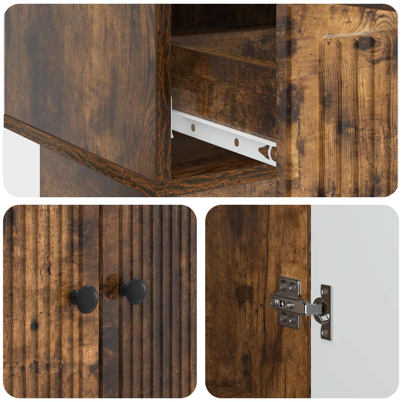 Buffet Chêne Fumé 66 x 34,5 x 95 cm Bois d’ingénierie - XIOS