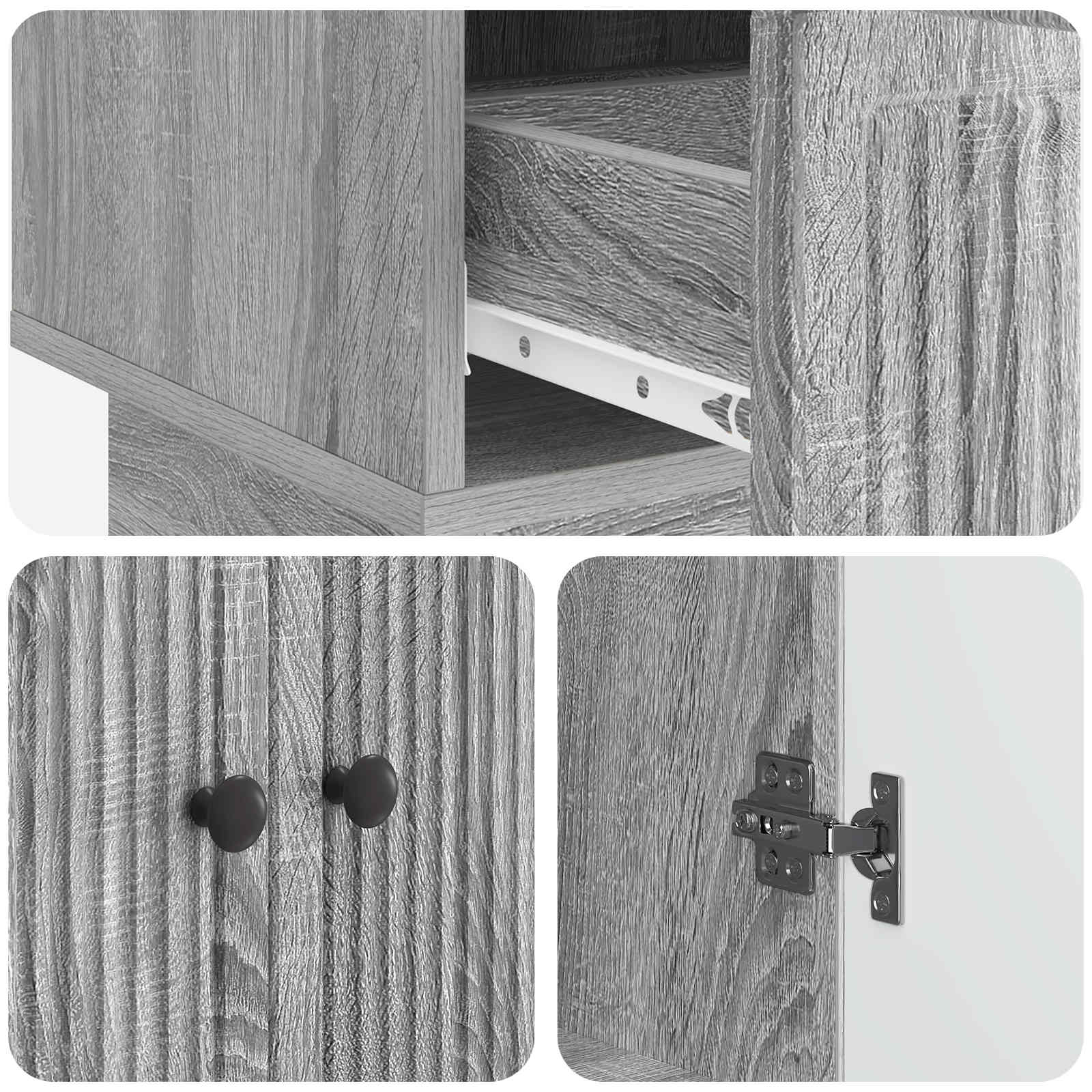 Buffet Gris Sonoma 66 x 34,5 x 95 cm Bois d’ingénierie - XIOS