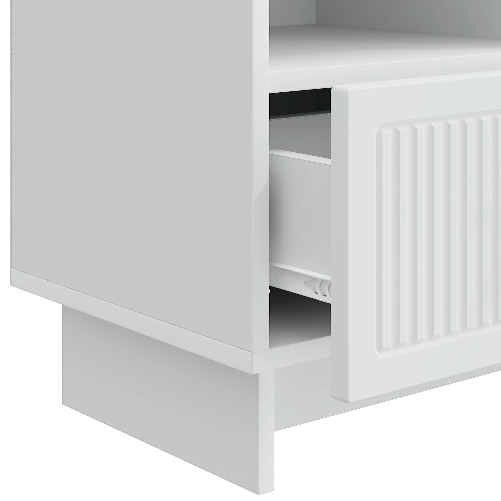 Meuble TV Blanc 102 x 34,5 x 50 cm Bois d'ingénierie - XIOS