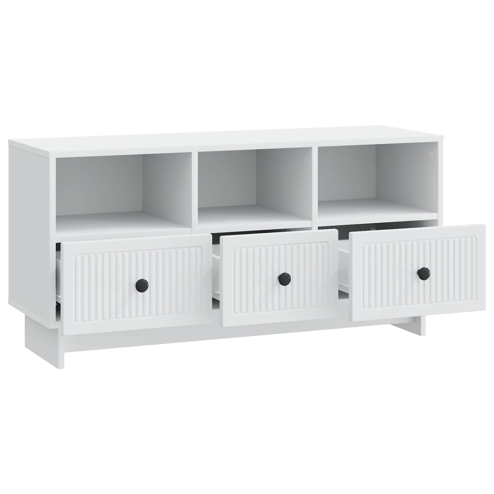 Meuble TV Blanc 102 x 34,5 x 50 cm Bois d'ingénierie - XIOS