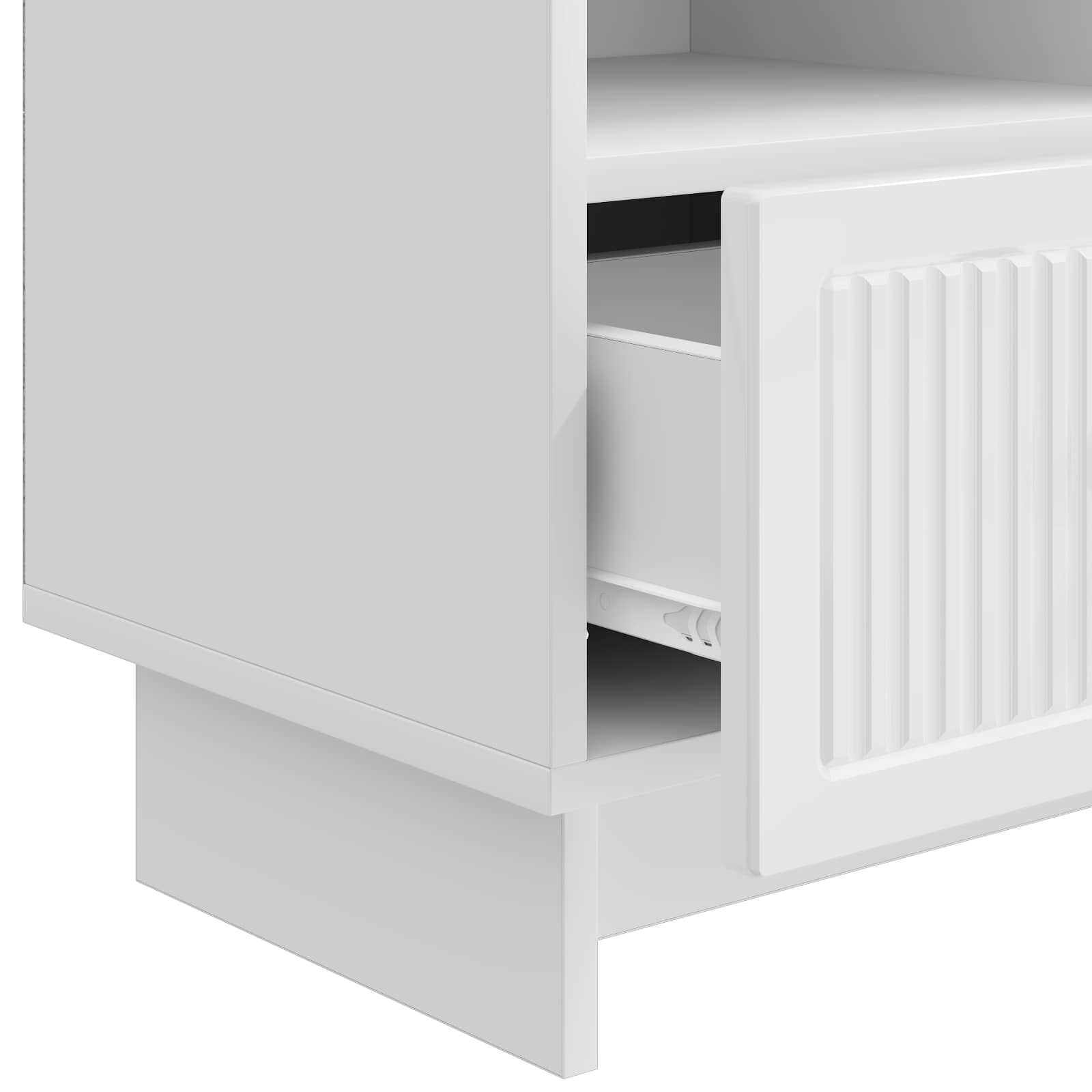 Meuble TV Blanc brillant 102 x 34,5 x 50 cm Bois d'ingénierie - XIOS