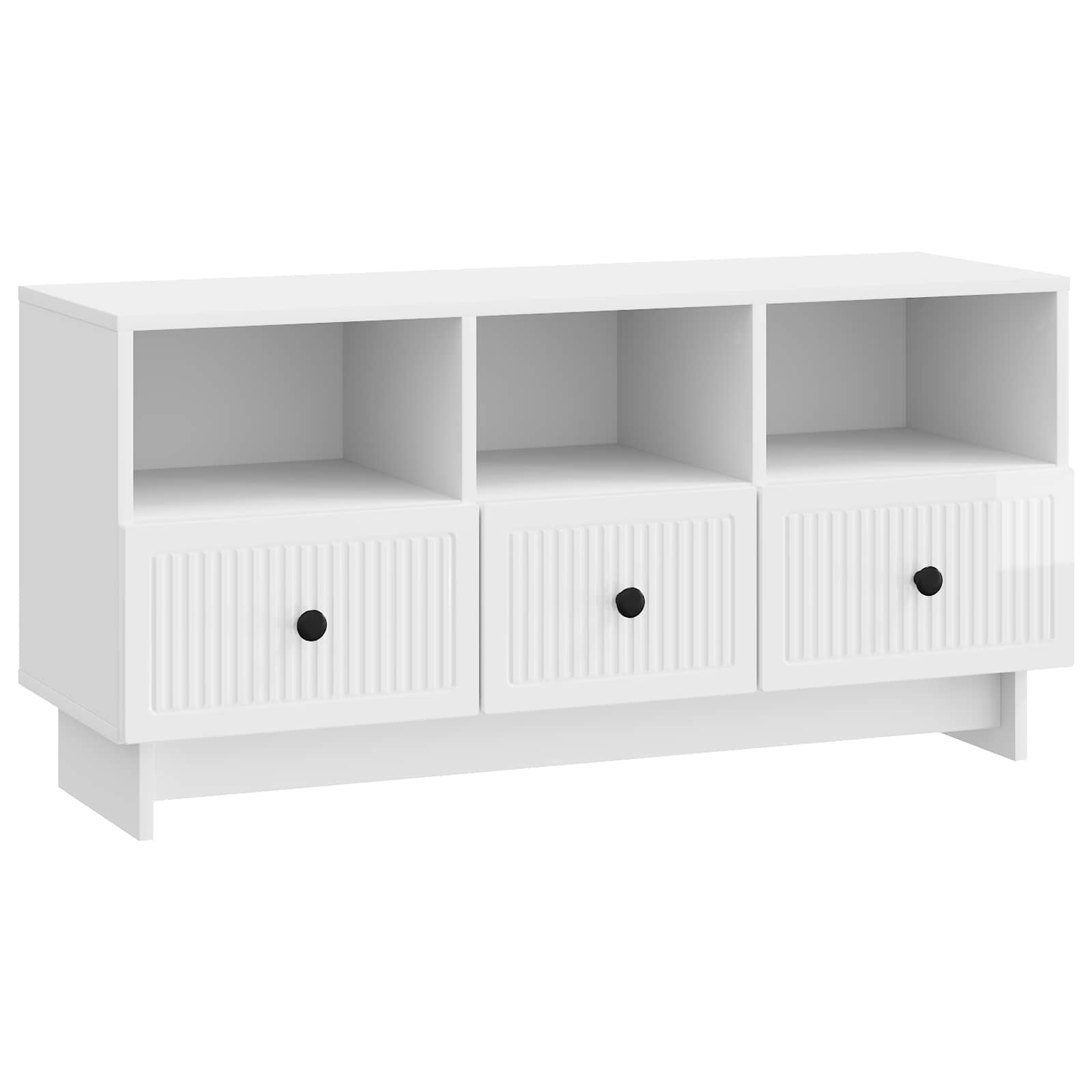 Meuble TV Blanc brillant 102 x 34,5 x 50 cm Bois d'ingénierie - XIOS
