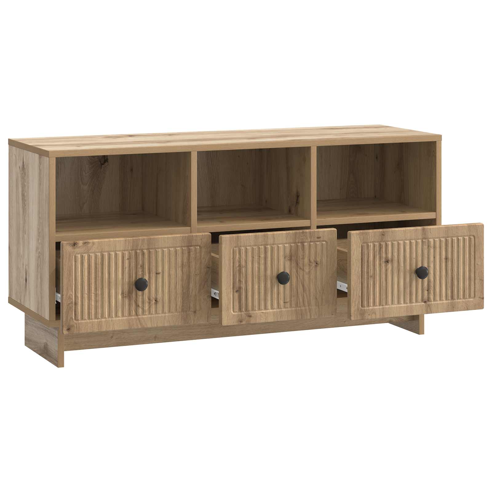 Meuble TV Chêne artisanal 102 x 34,5 x 50 cm Bois d'ingénierie - XIOS