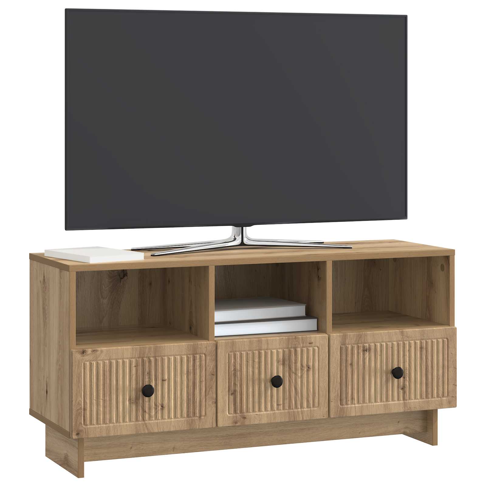 Meuble TV Chêne artisanal 102 x 34,5 x 50 cm Bois d'ingénierie - XIOS