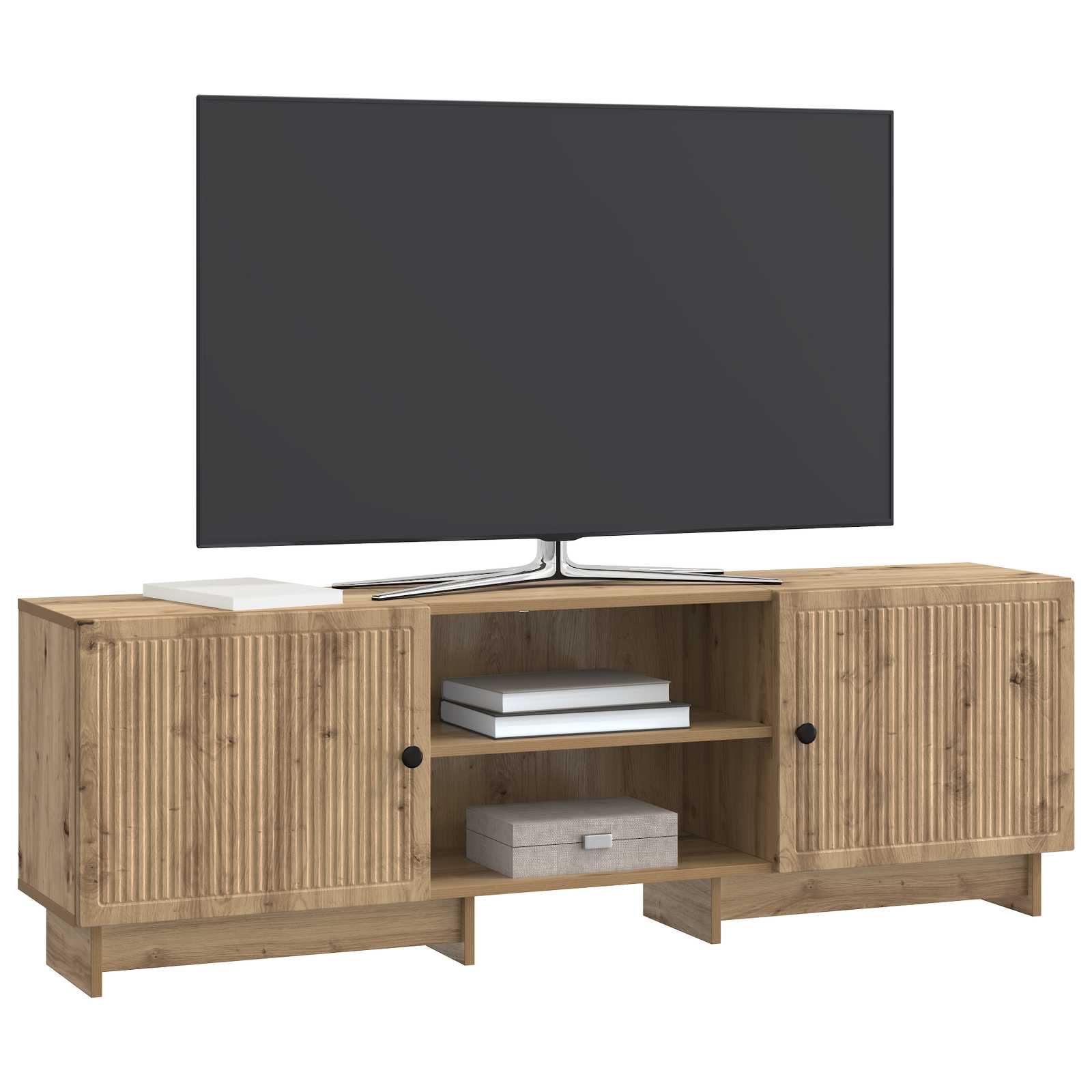 Meuble TV Chêne Artisanal 150 x 31 x 50 cm Bois d’ingénierie - XIOS