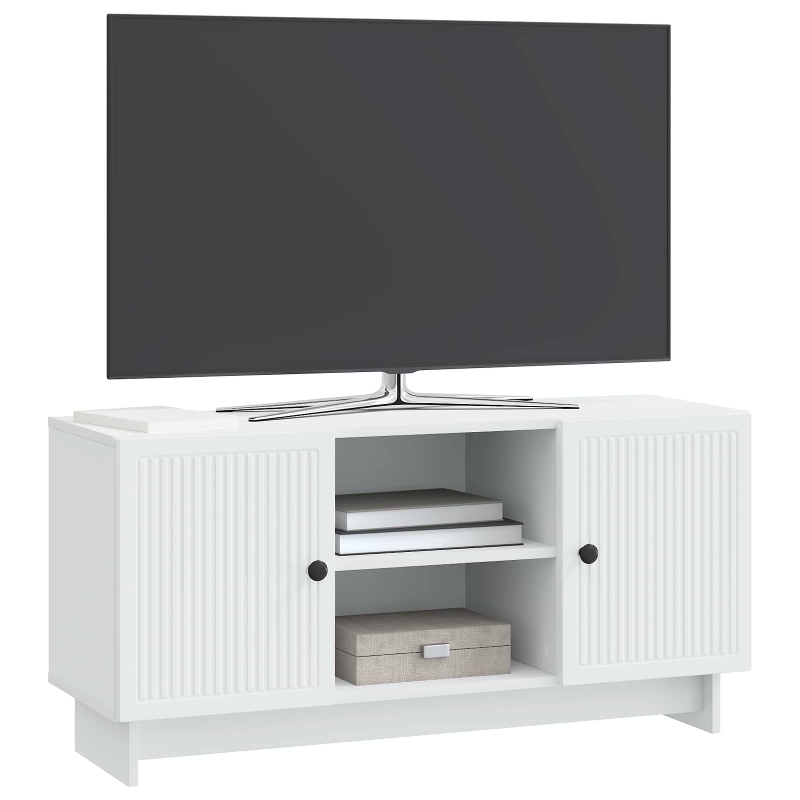 Meuble TV 102 x 34,5 x 50 cm Blanc Bois d'ingénierie - XIOS