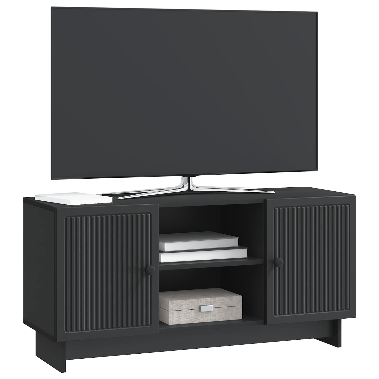 Meuble TV Noir 102 x 34,5 x 50 cm Bois d'ingénierie - XIOS
