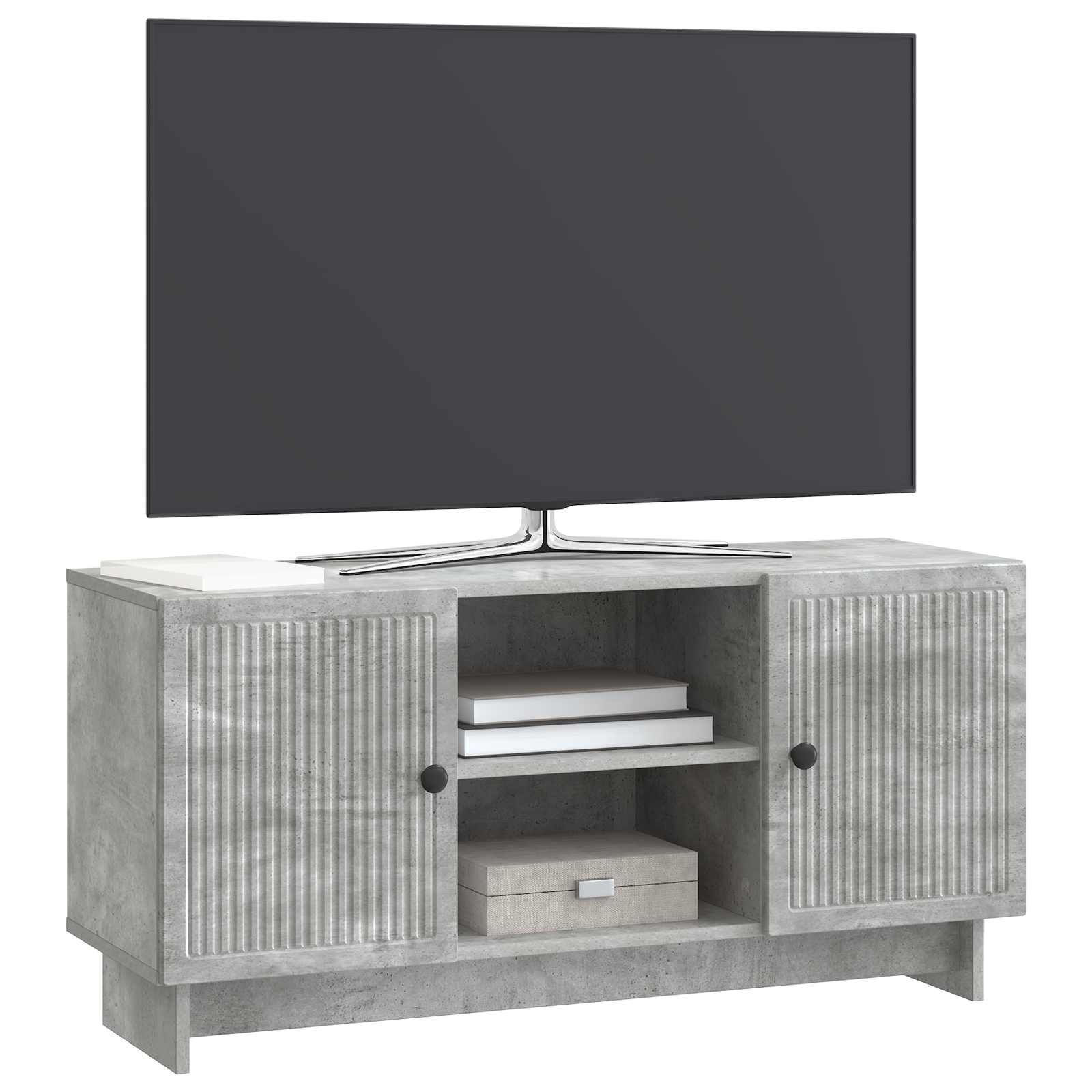 Meuble TV Gris béton 102 x 34,5 x 50 cm Bois d'ingénierie - XIOS