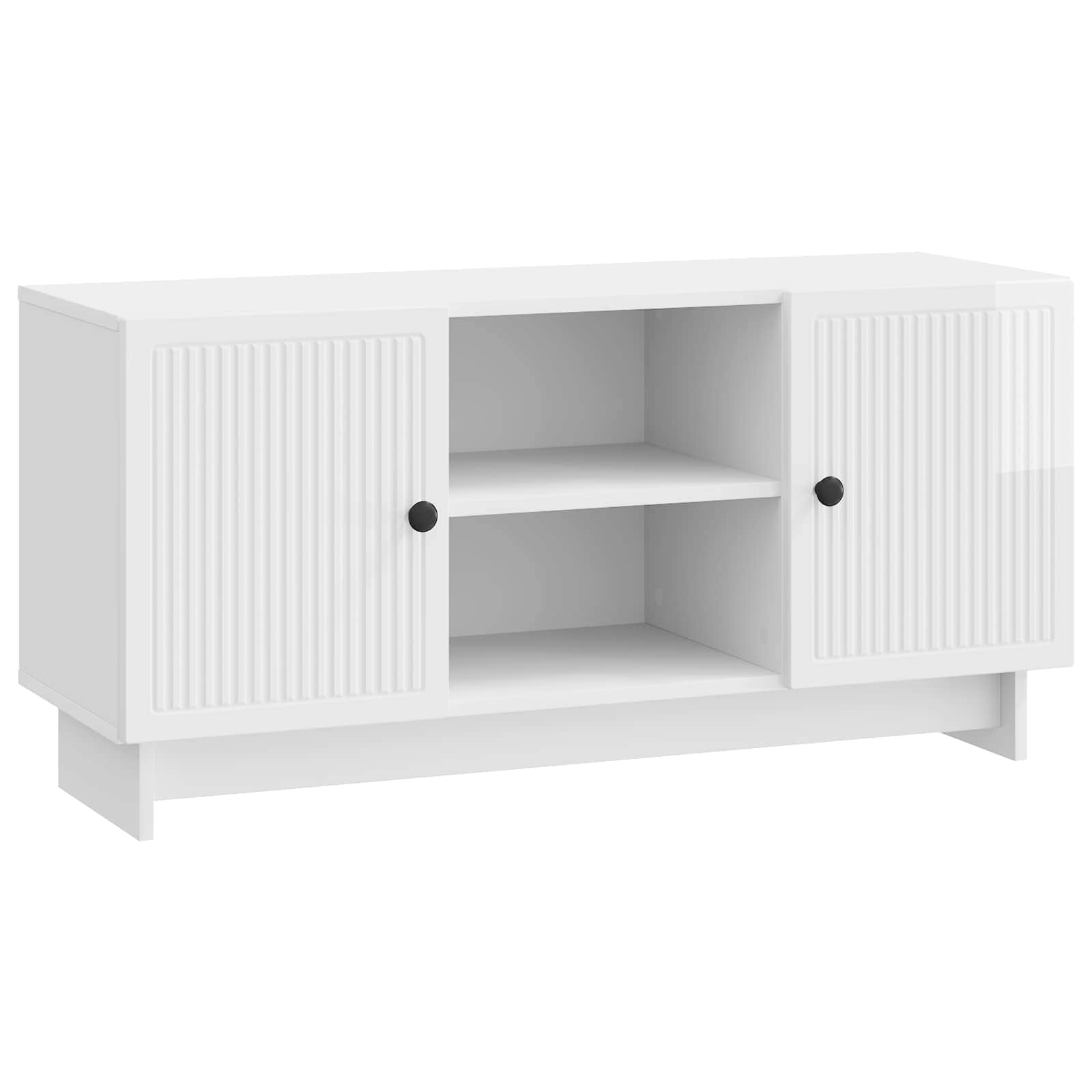 Meuble TV Blanc brillant 102 x 34,5 x 50 cm Bois d'ingénierie - XIOS