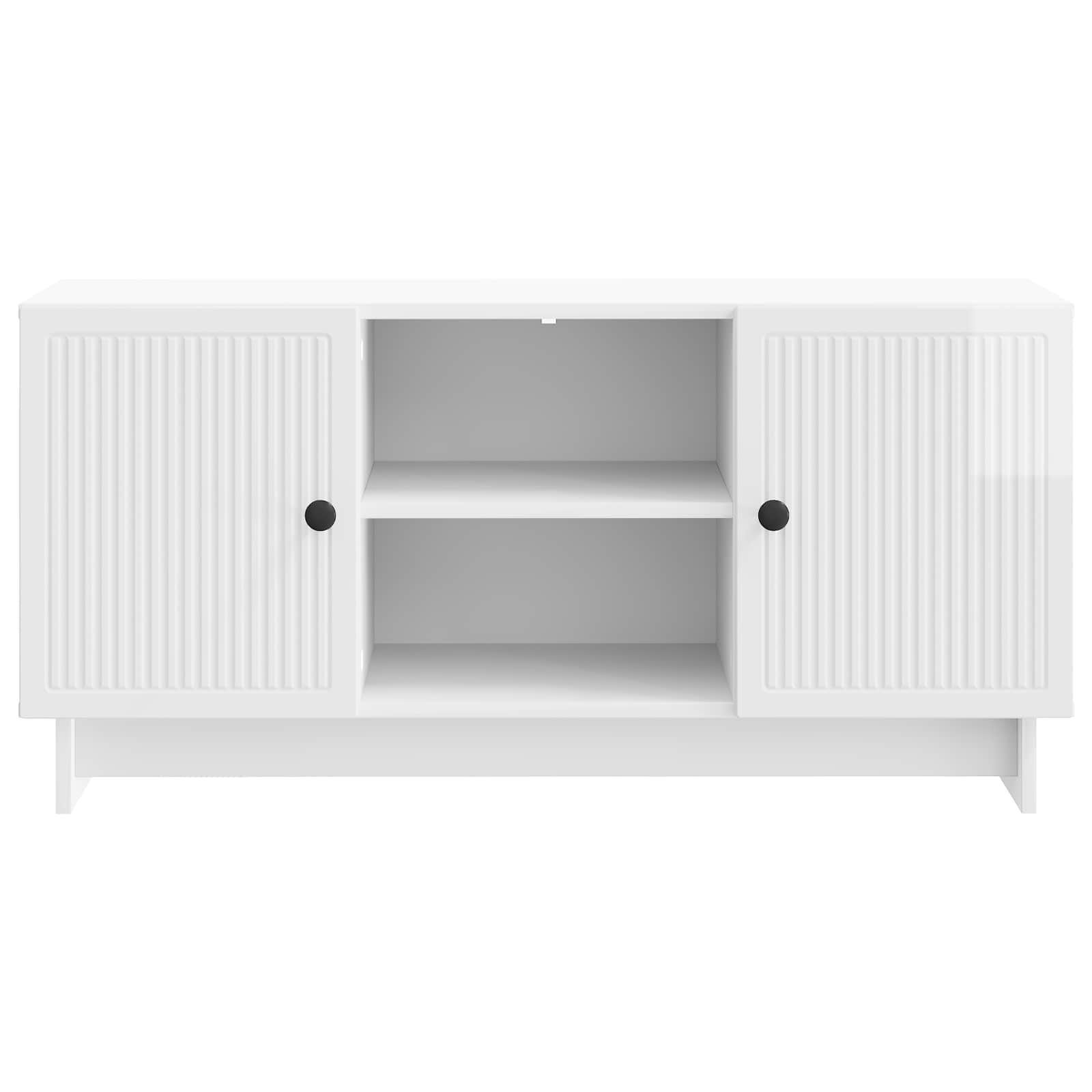 Meuble TV Blanc brillant 102 x 34,5 x 50 cm Bois d'ingénierie - XIOS