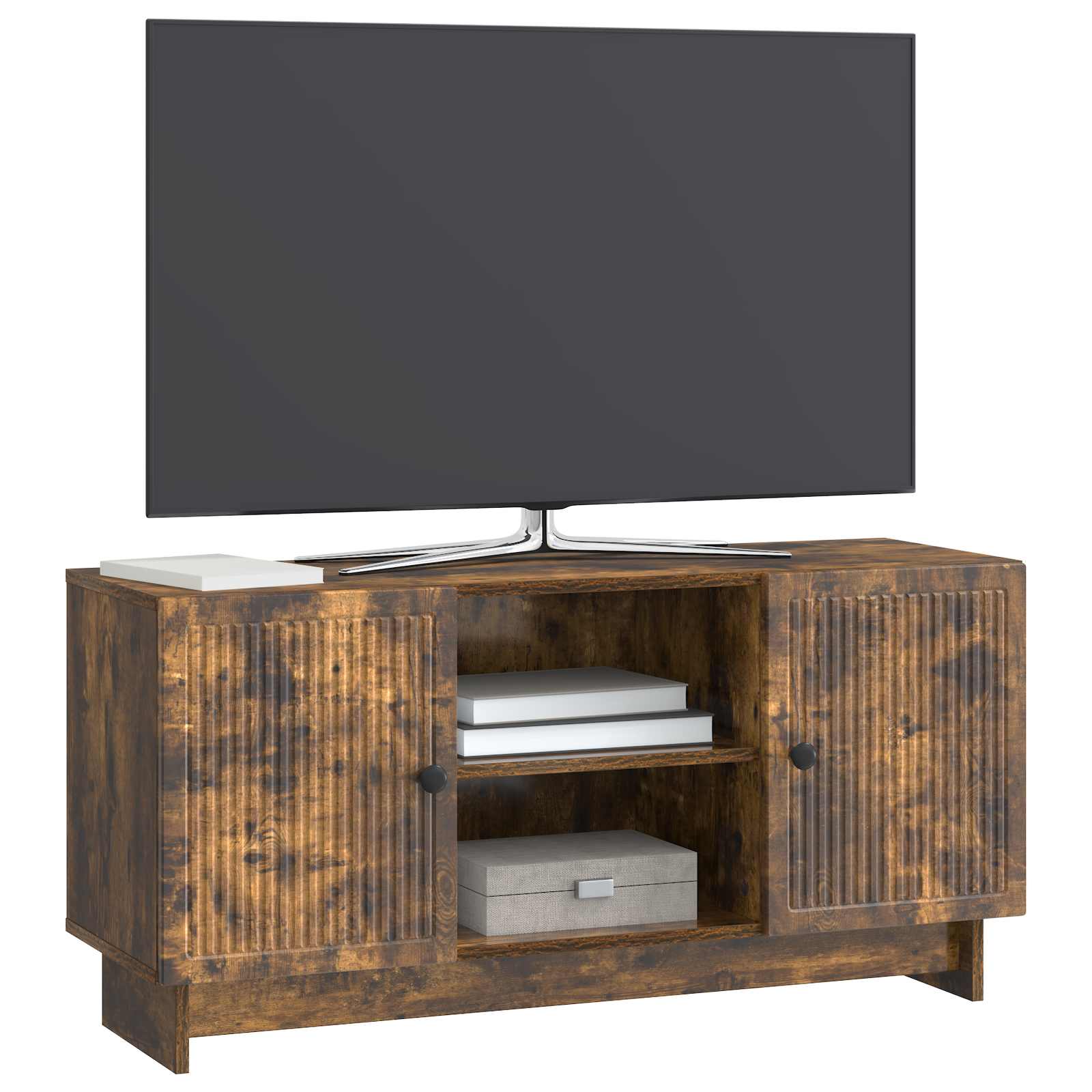 Meuble TV Chêne fumé 102 x 34,5 x 50 cm Bois d'ingénierie - XIOS