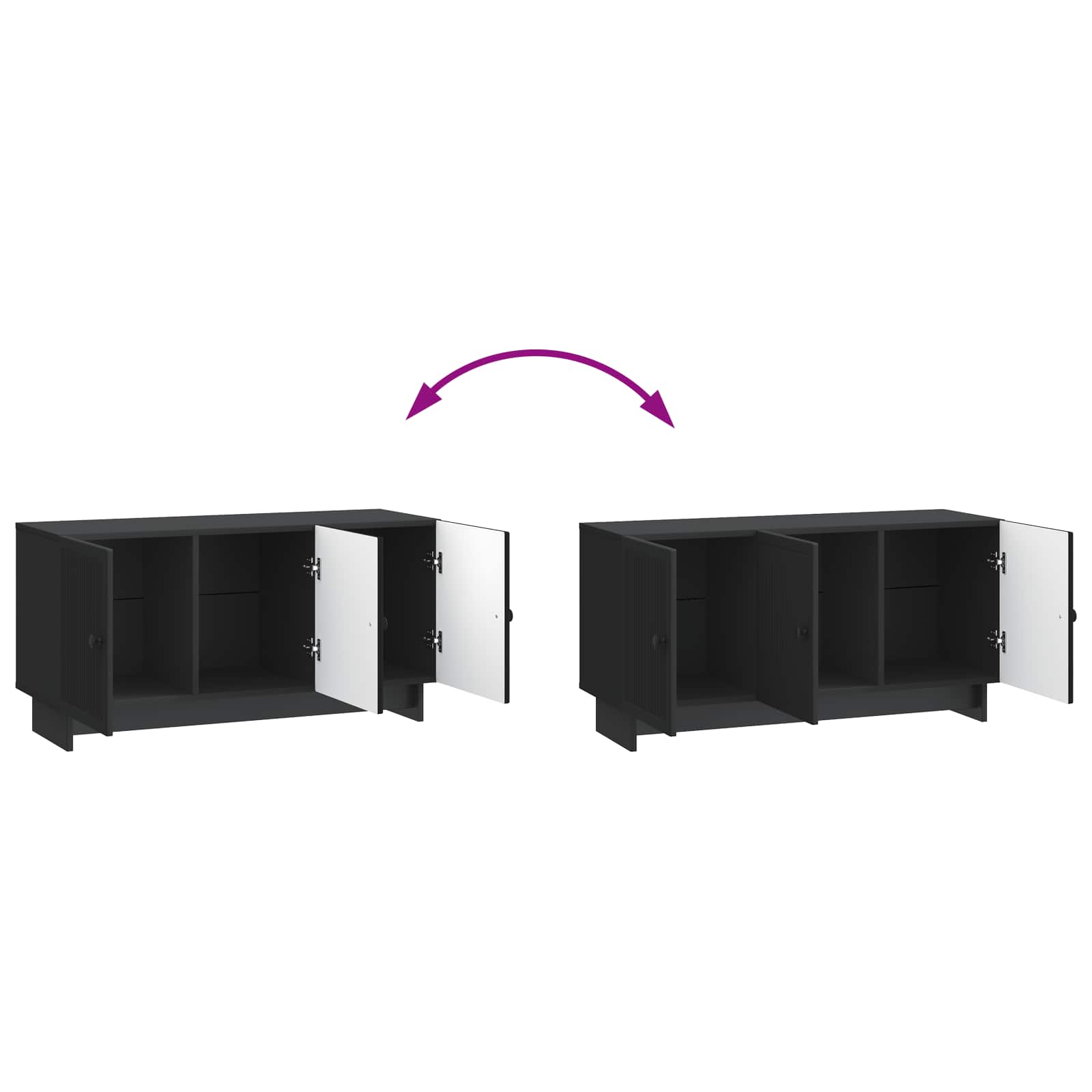 Meuble TV Noir 99 x 34,5 x 50 cm Bois d'ingénierie - XIOS