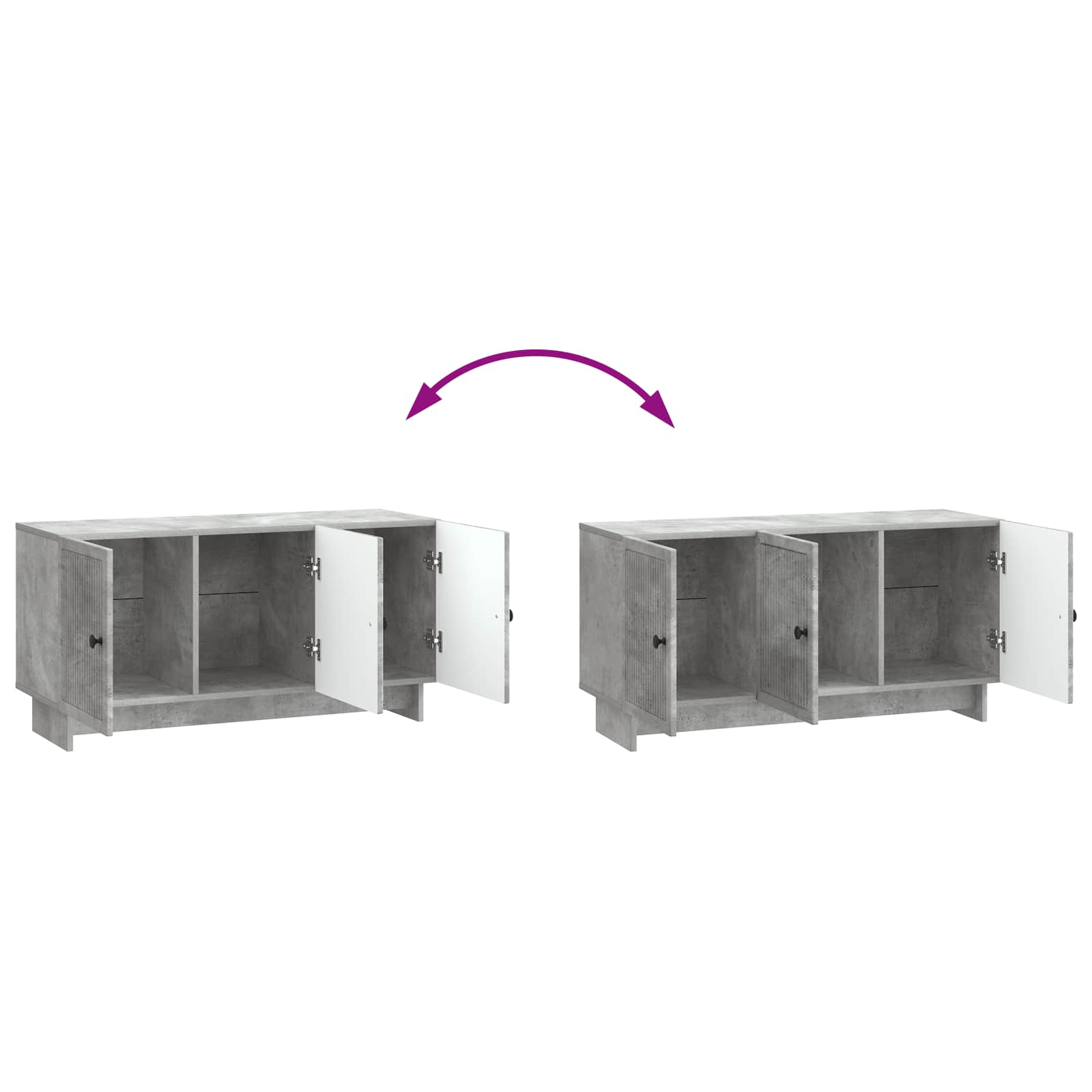 Meuble TV Gris béton 99 x 34,5 x 50 cm Bois d'ingénierie - XIOS