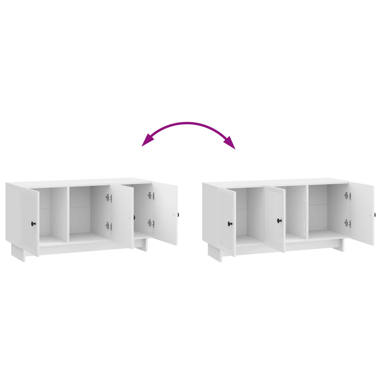 Meuble TV Blanc brillant 99 x 34,5 x 50 cm Bois d'ingénierie - XIOS