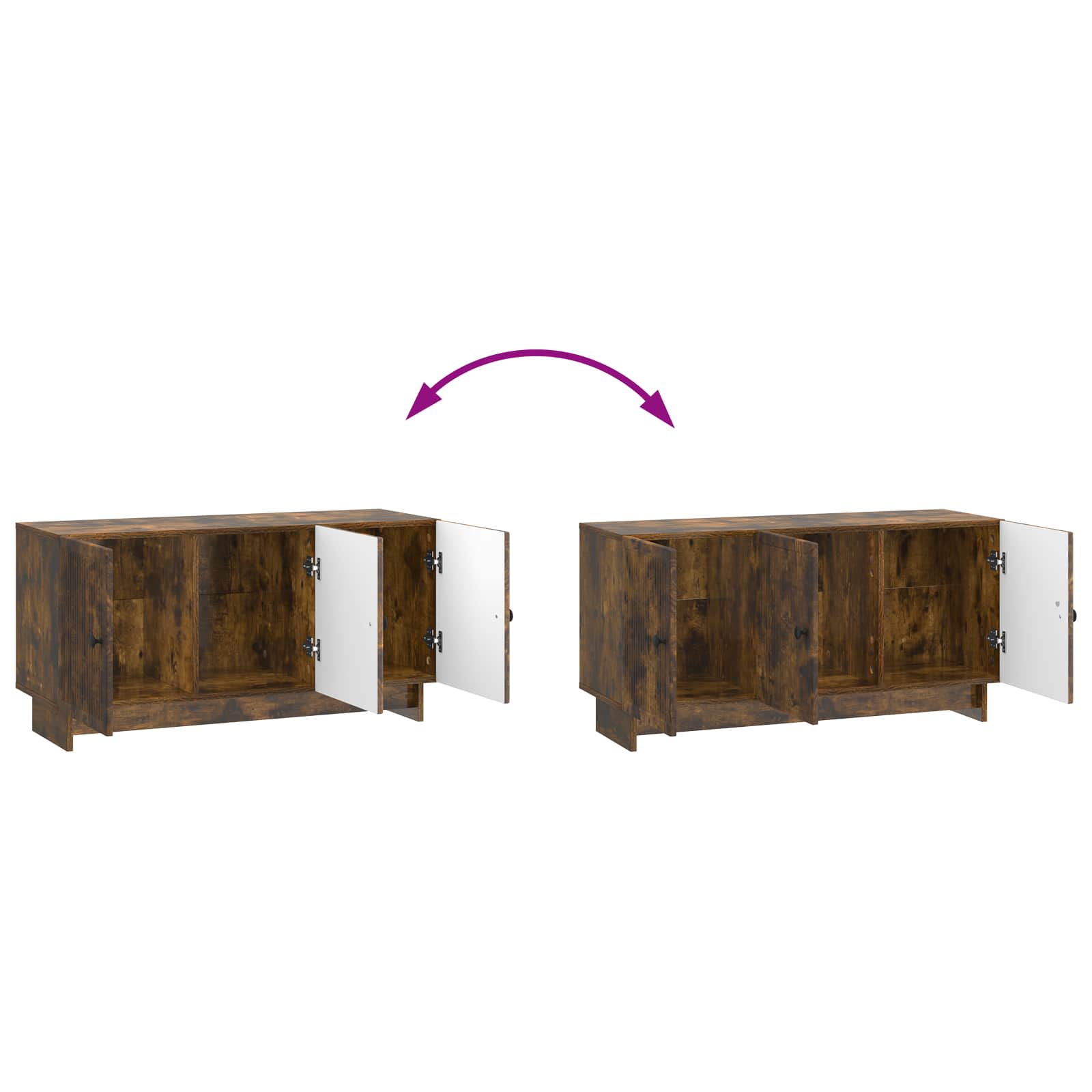Meuble TV Chêne fumé 99 x 34,5 x 50 cm Bois d'ingénierie - XIOS