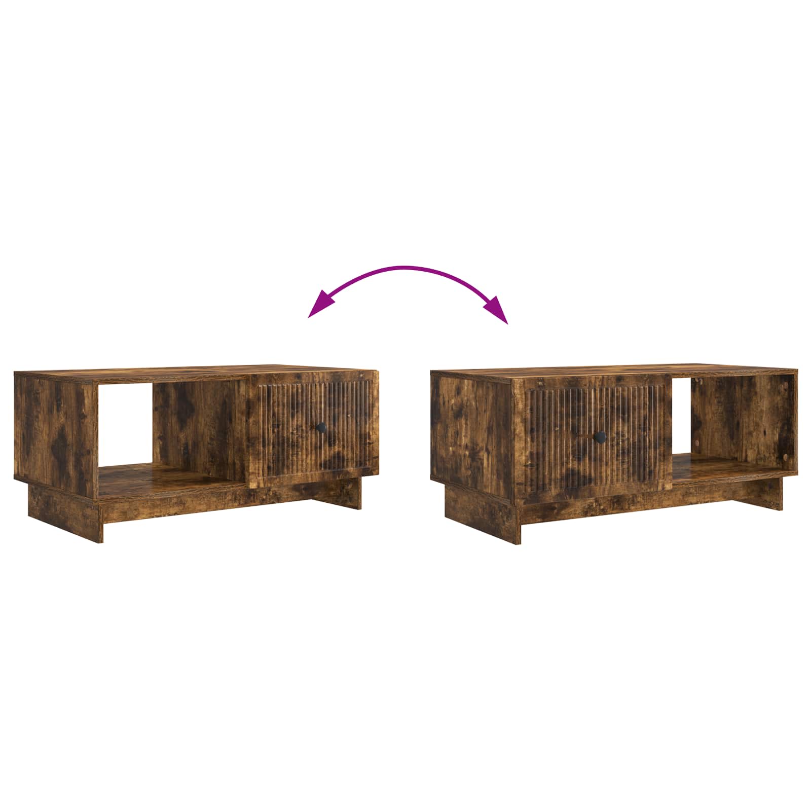 Table basse Chêne fumé 90 x 50 x 40 cm Bois d'ingénierie - XIOS