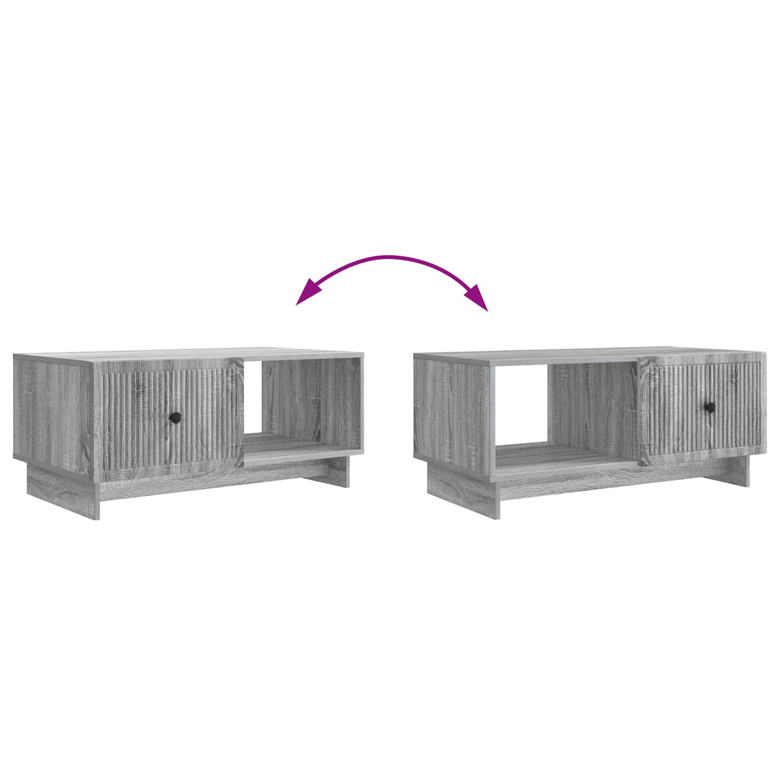 Table basse Sonoma gris 90 x 50 x 40 cm Bois d'ingénierie - XIOS