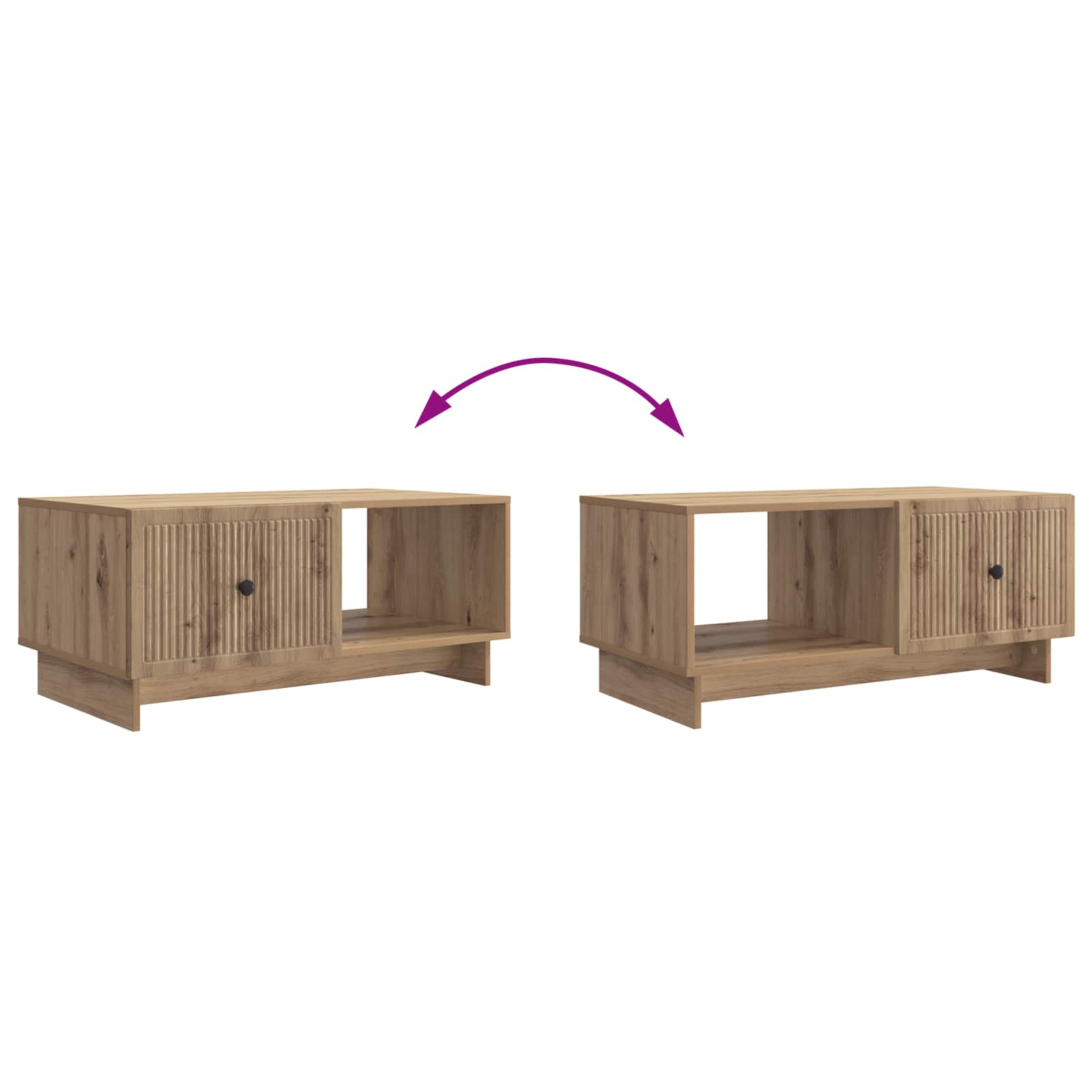 Table basse Chêne artisanal 90 x 50 x 40 cm Bois d'ingénierie - XIOS