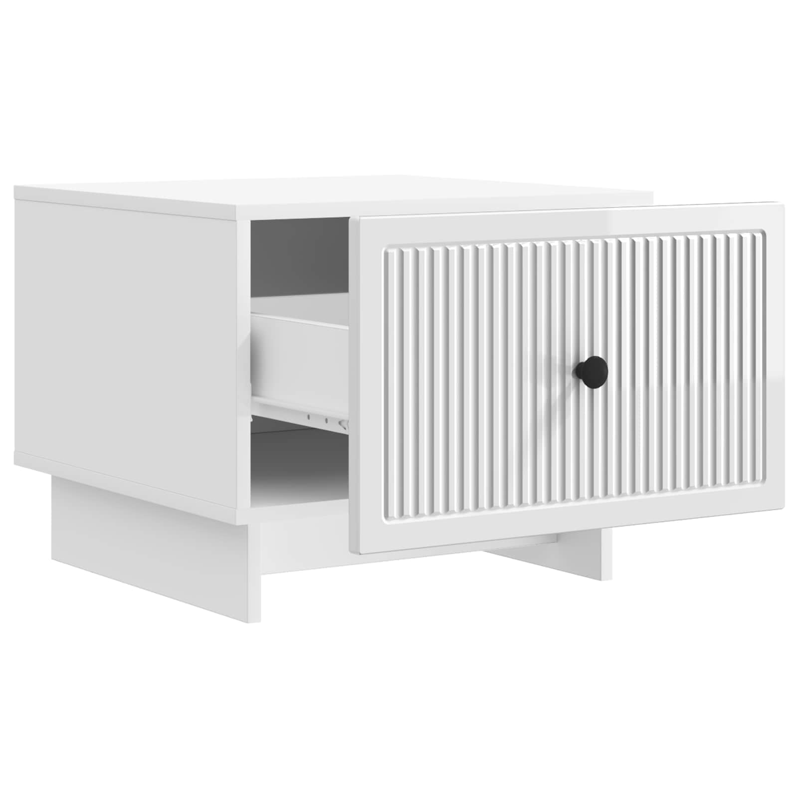 Table basse Blanc brillant 49 x 50 x 40 cm Bois d'ingénierie - XIOS