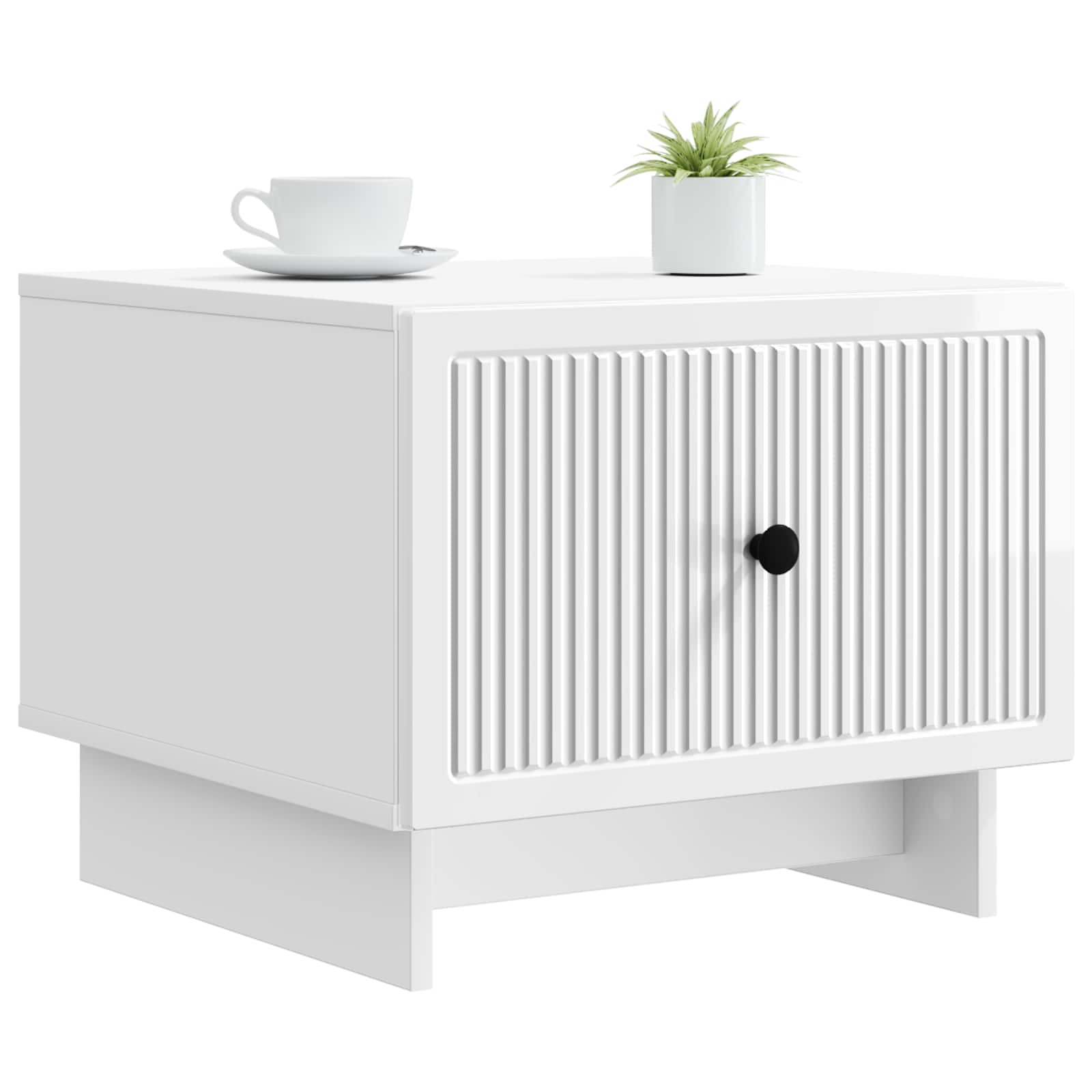 Table basse Blanc brillant 49 x 50 x 40 cm Bois d'ingénierie - XIOS