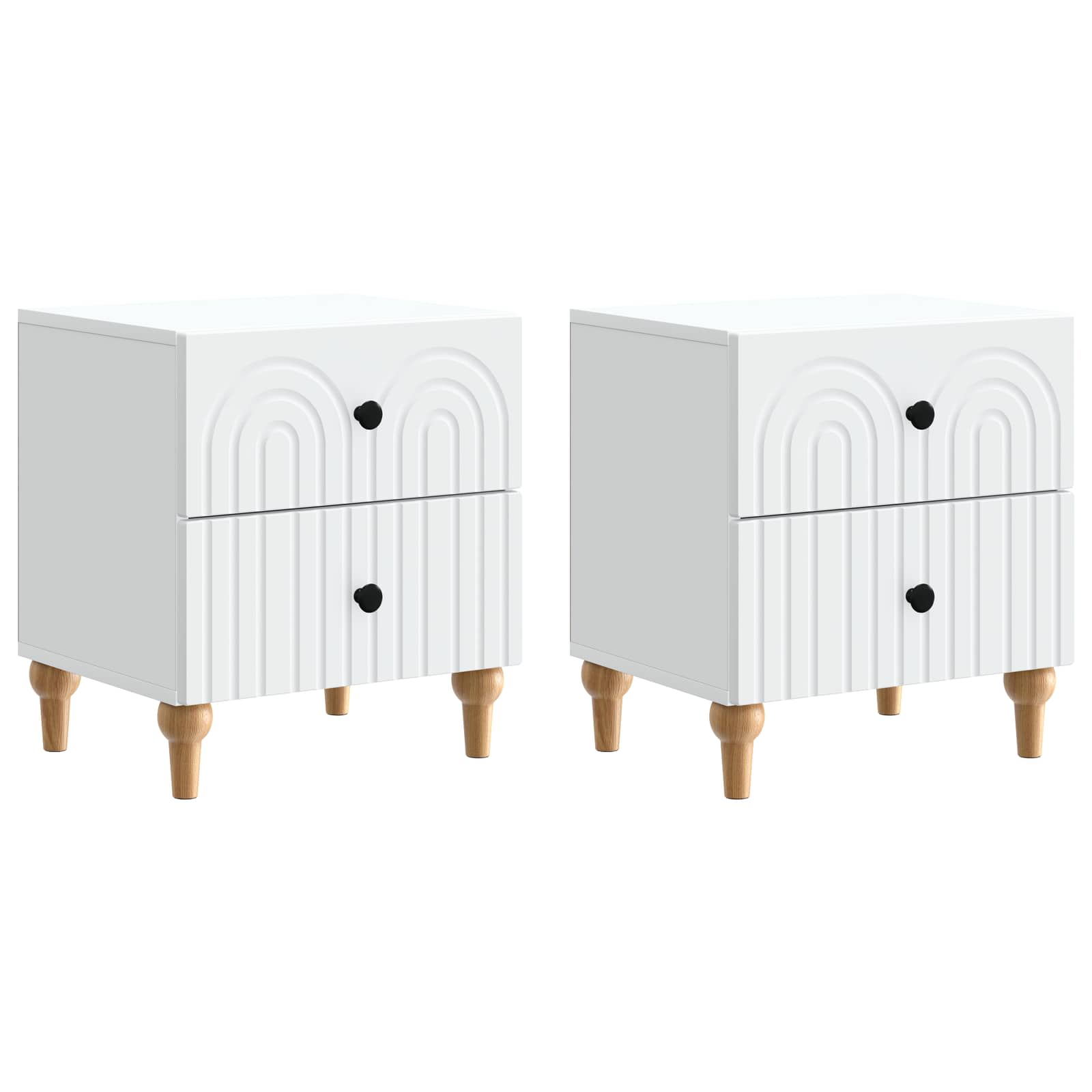 Cabinet de chevet avec tiroir 2 pcs Blanc 43 x 34,5 x 48 cm - XIOS
