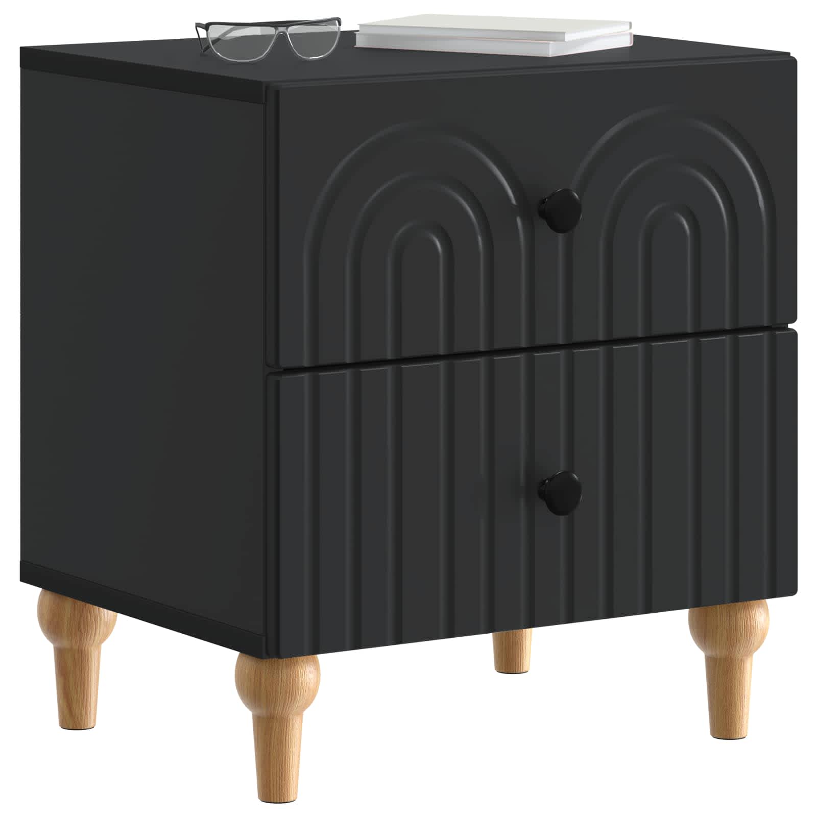 Cabinet de chevet Noir 43 x 34,5 x 48 cm Bois d'ingénierie - XIOS