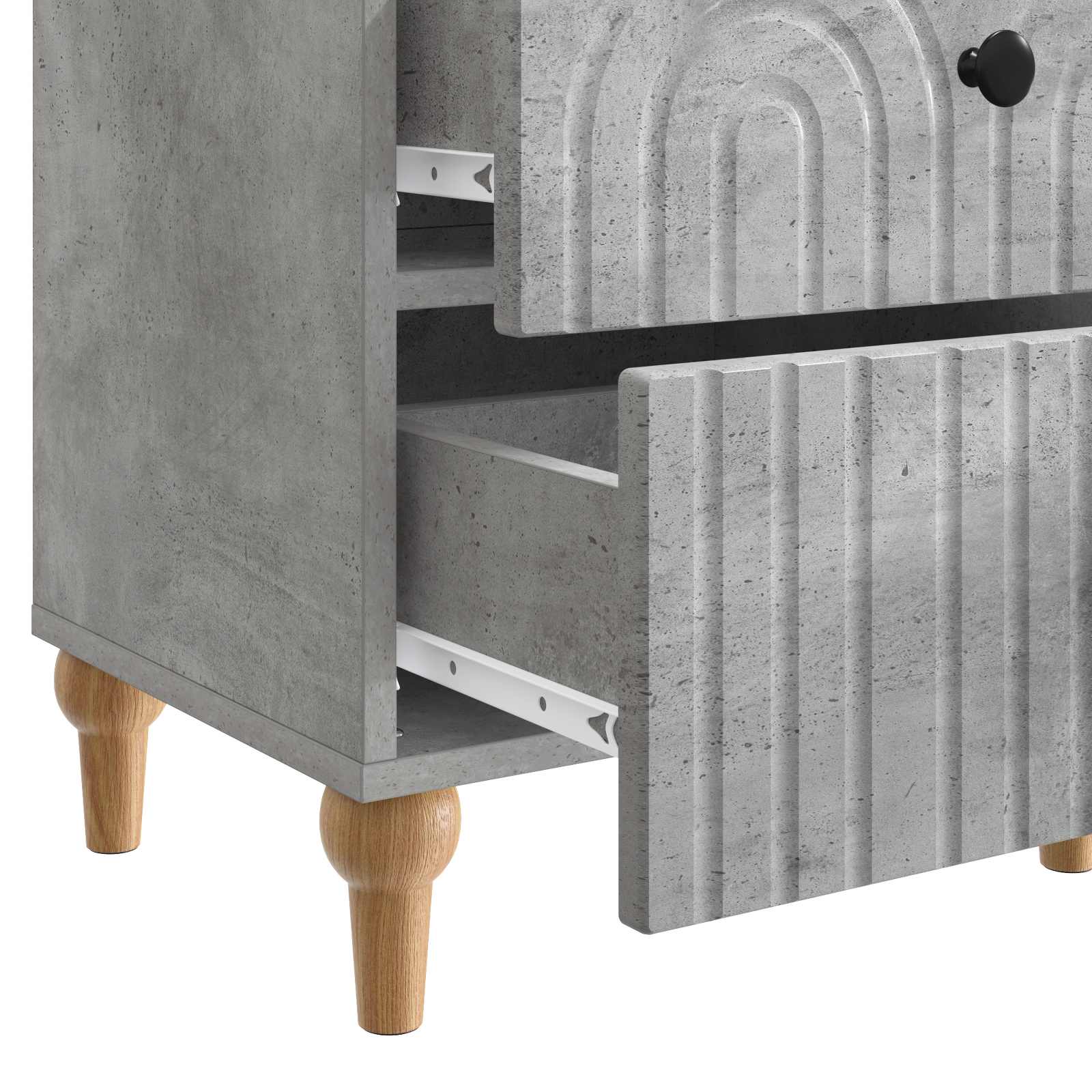 Cabinet de chevet avec tiroir Gris béton 43 x 34,5 x 48 cm - XIOS