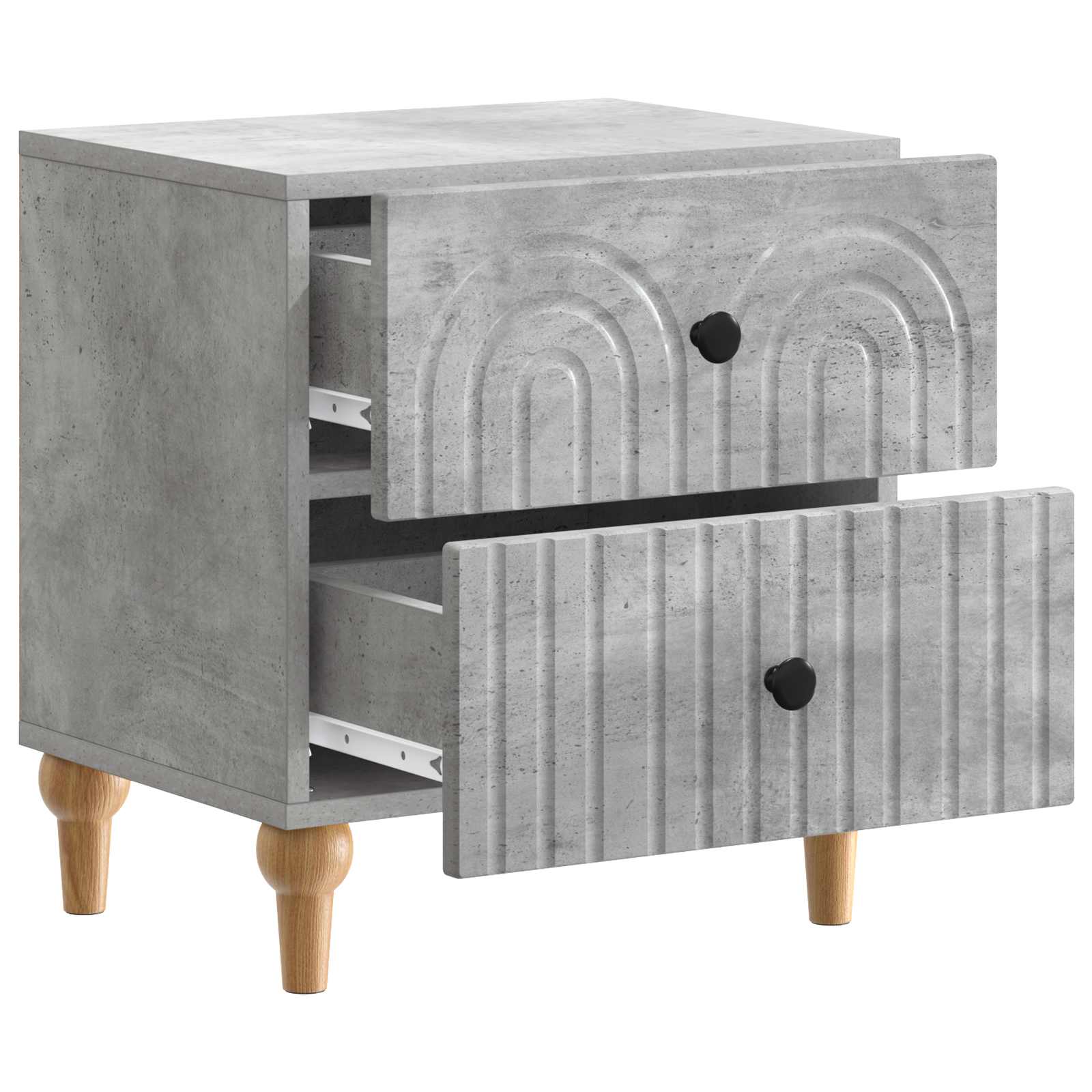 Cabinet de chevet 2 pcs Gris béton 43 x 34,5 x 48 cm - XIOS